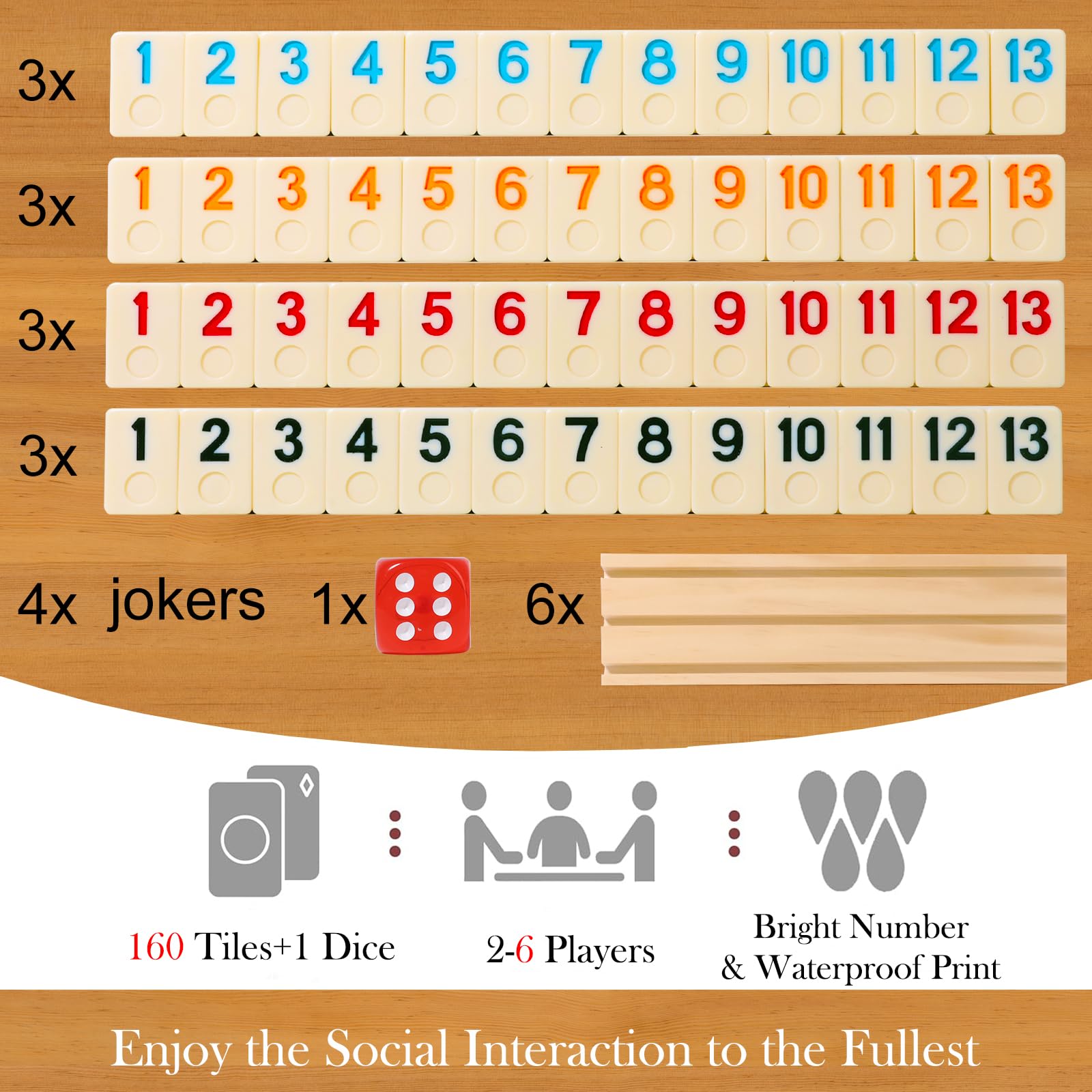 Foto 3 pulgar | Juego De Mesa Rummy Cube Soopotay, 160 Fichas Con 6 Estantes Y Funda - Venta Internacional.