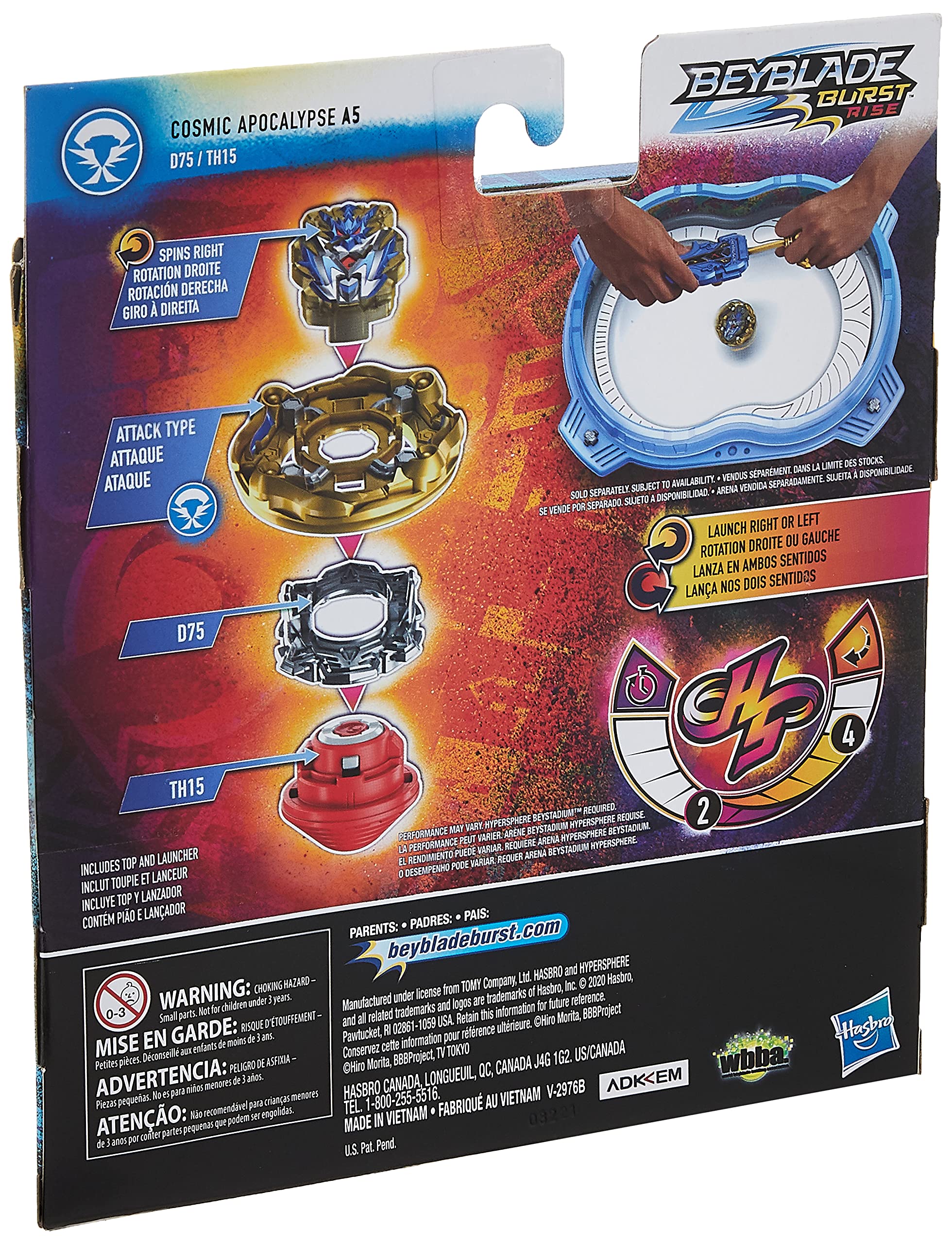 Foto 3 | Set De Juguete Beyblade Burst Rise Hypersphere Apocalypse Blade - Venta Internacional.