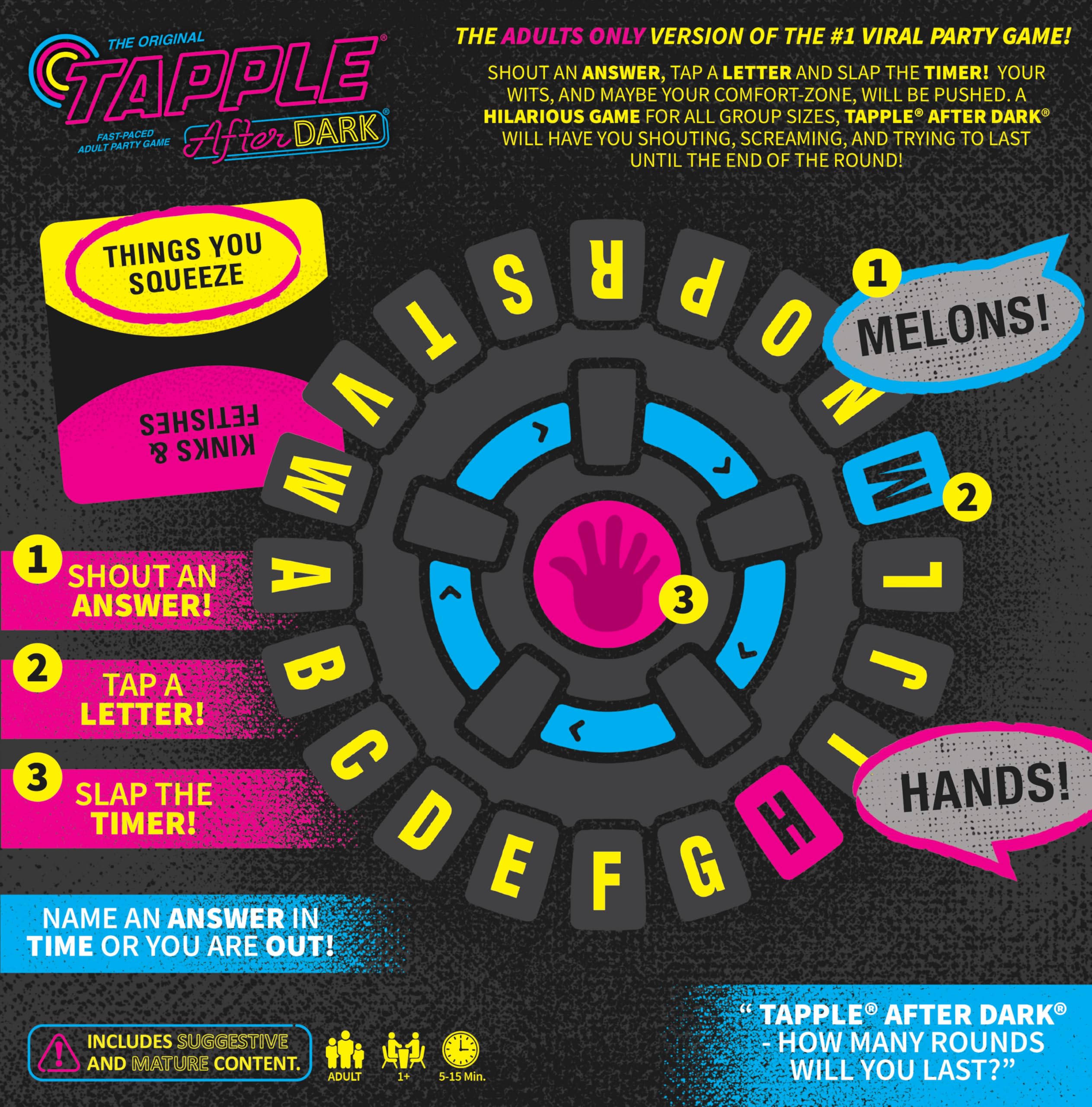 Foto 6 pulgar | Juego De Mesa Usaopoly Tapple: After Dark Word Game 17+ Years - Venta Internacional.