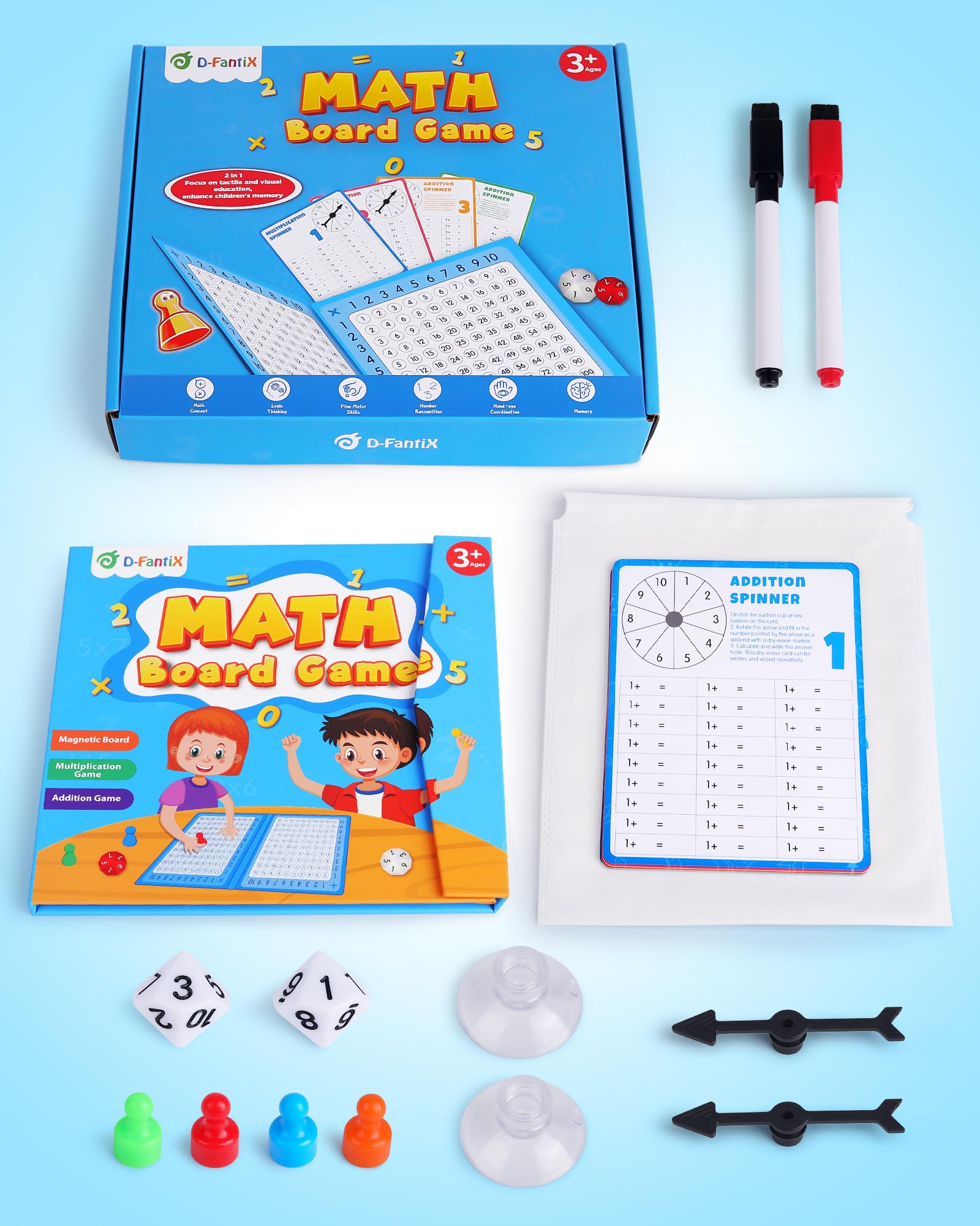 Foto 8 pulgar | Tablero De Juego Matemático D-fantix Suma Y Multiplicación Magnética - Venta Internacional.