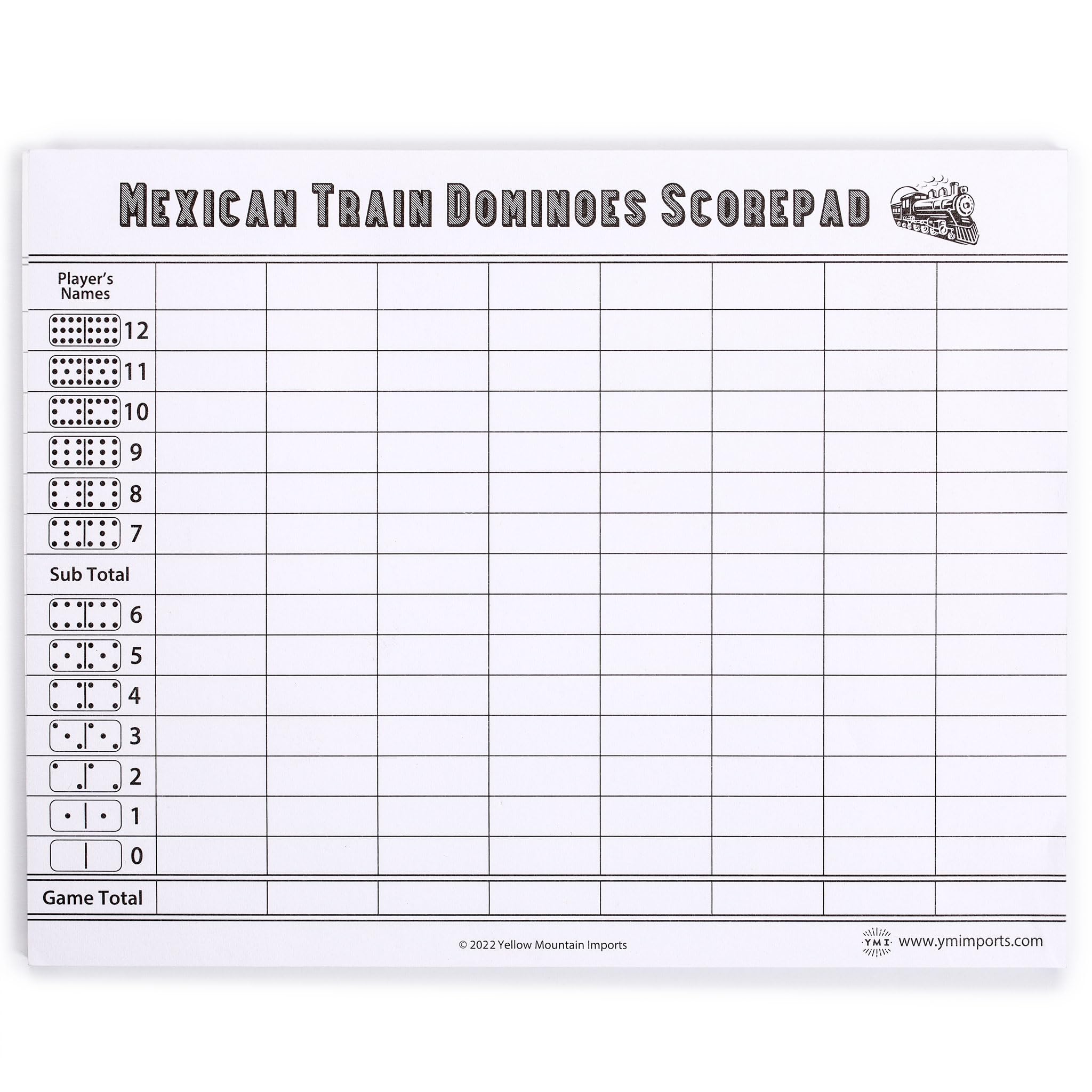 Scorepad Yellow Mountain Importa Dominós De Trenes Mexicanos - Venta Internacional.