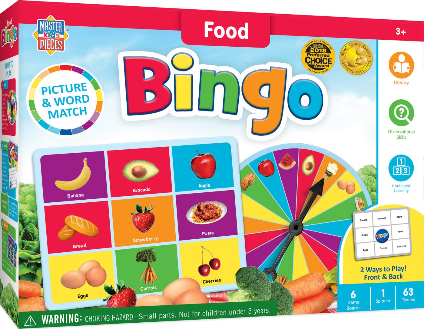 Foto 2 pulgar | Juego De Bingo Masterpieces Food Para Niños De Más De 3 Años Con Ruleta - Venta Internacional.