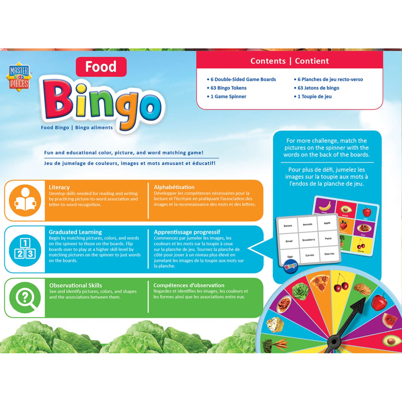 Foto 5 pulgar | Juego De Bingo Masterpieces Food Para Niños De Más De 3 Años Con Ruleta - Venta Internacional.