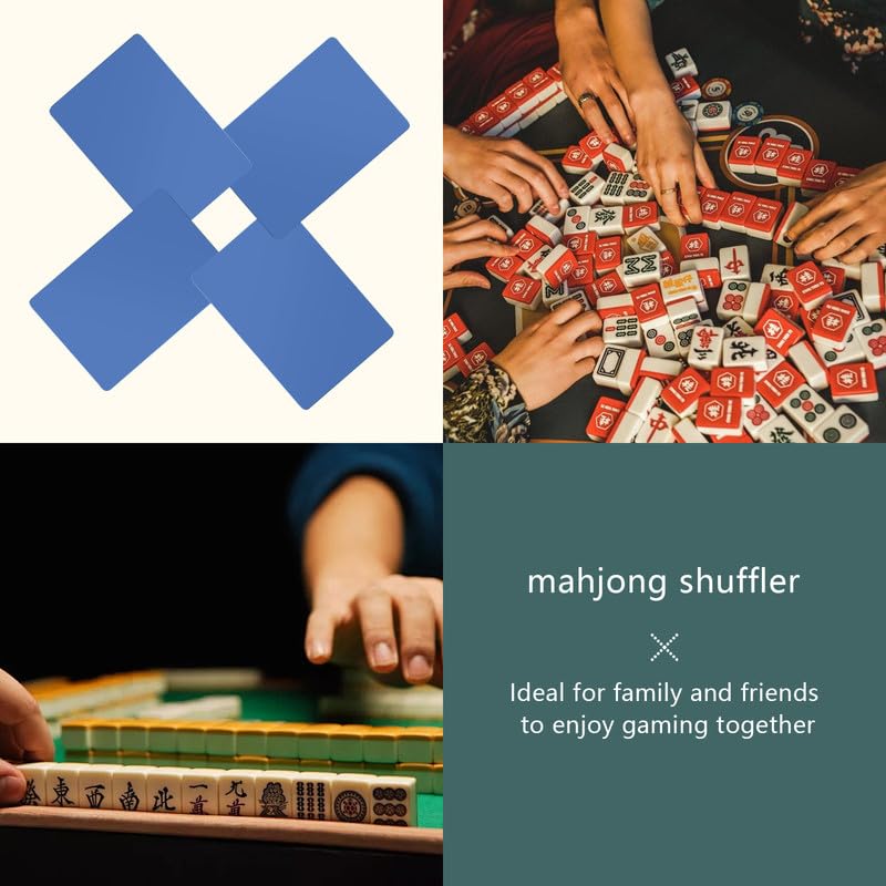Foto 5 | Mezclador De Azulejos Mahjong De Plástico Azul, 4 Unidades - Venta Internacional.