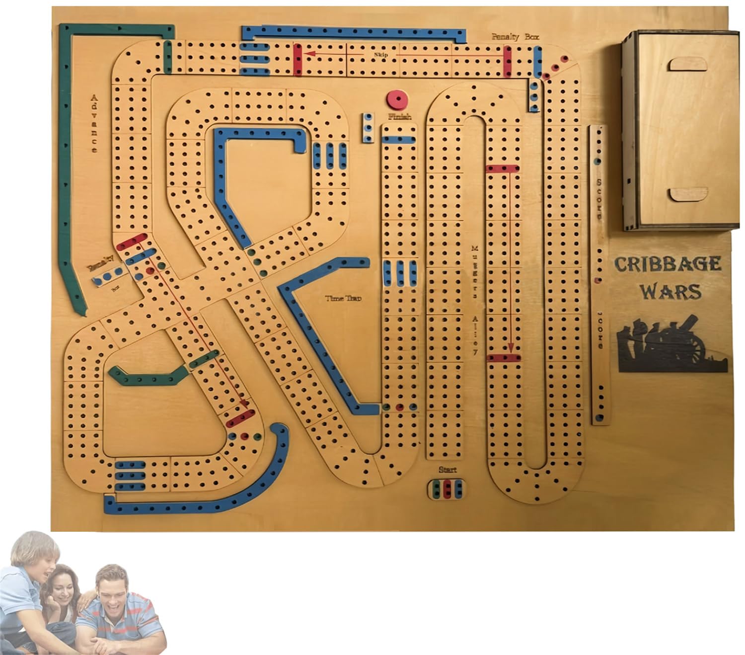 Foto 2 pulgar | Juego De Mesa Cribbage Wars, Grande, De Madera, Con Almacenamiento, Juego Familiar - Venta Internacional.