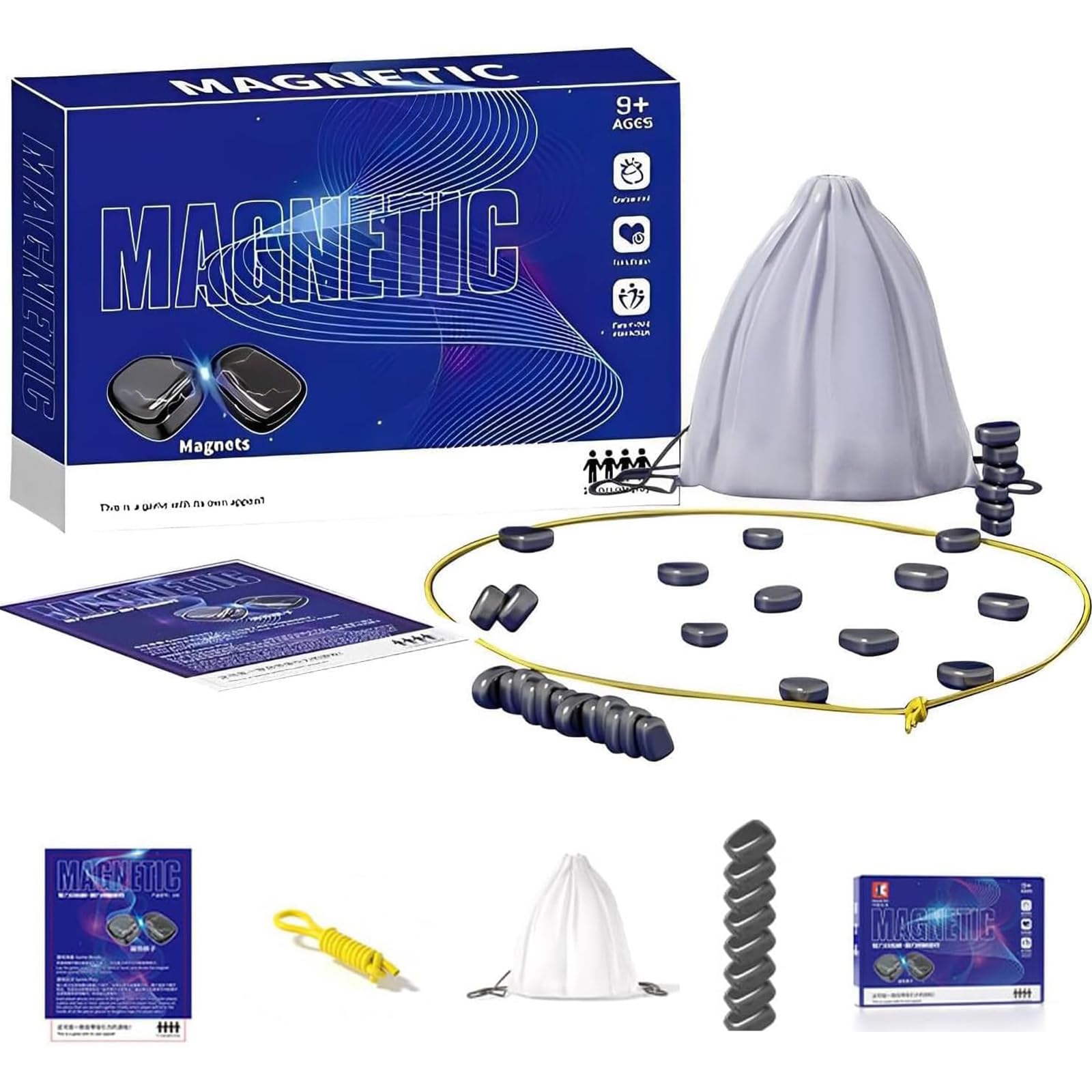 Foto 2 pulgar | Juego De Ajedrez Magnético Con Piedras Y Cuerdas, 1 Juego - Venta Internacional.