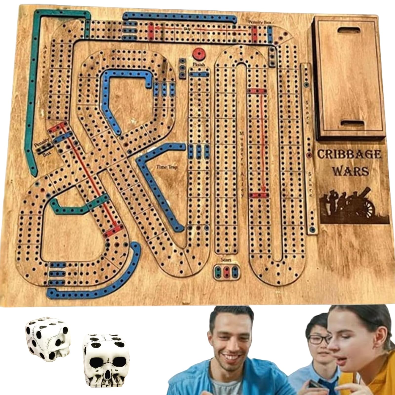 Foto 2 pulgar | Set De Juego De Mesa Cribbage Wars 2024 Con Dados De Esqueleto Y Almacenamiento - Venta Internacional.