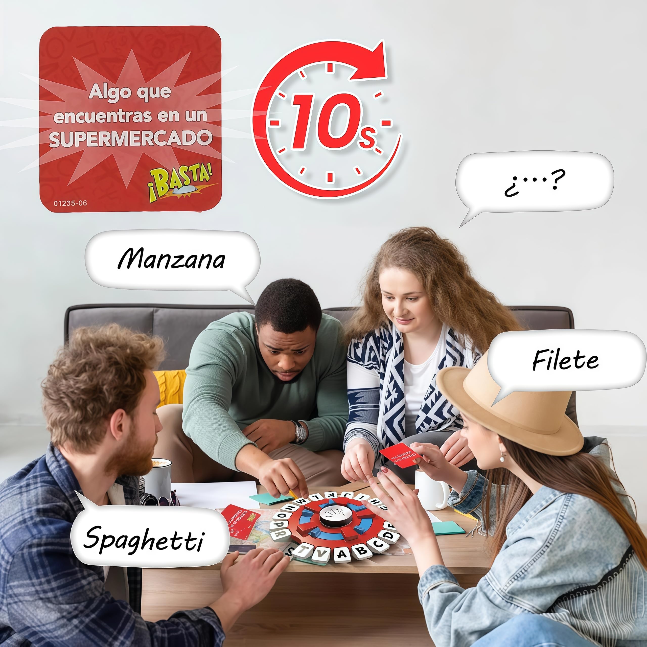 Foto 5 pulgar | Juego De Mesa Basta Think A Words Game, Juguete Para Aprender Español - Venta Internacional.