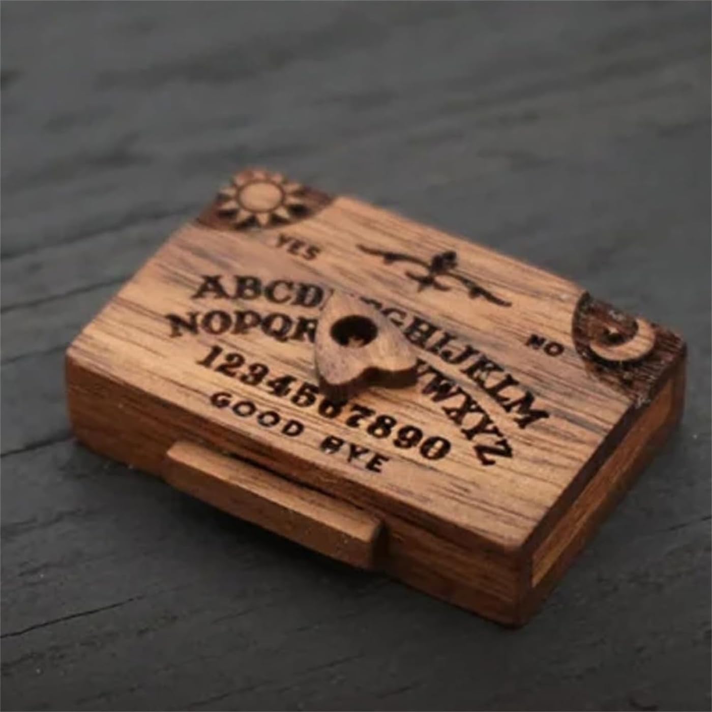 Foto 5 pulgar | Pizarra En Miniatura Con Cajón Para Ouija, Madera, Color Marrón - Venta Internacional.