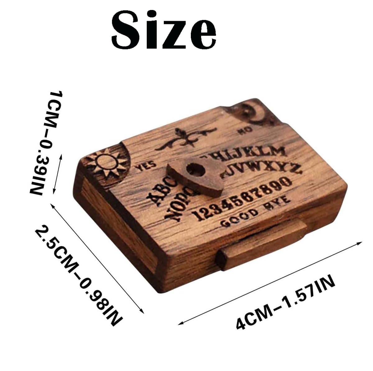Foto 8 pulgar | Pizarra En Miniatura Con Cajón Para Ouija, Madera, Color Marrón - Venta Internacional.