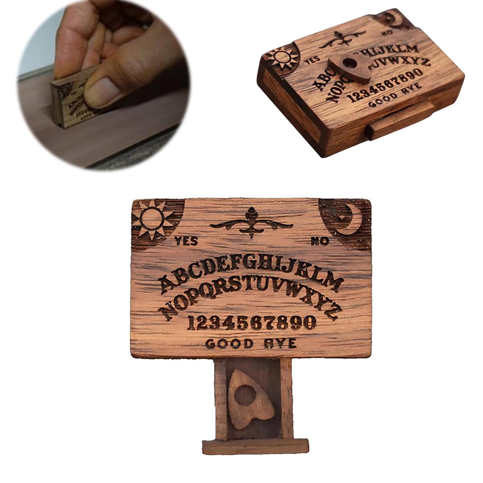 Foto 2 pulgar | Pizarra En Miniatura Con Cajón Para Ouija, Madera, Color Marrón - Venta Internacional.