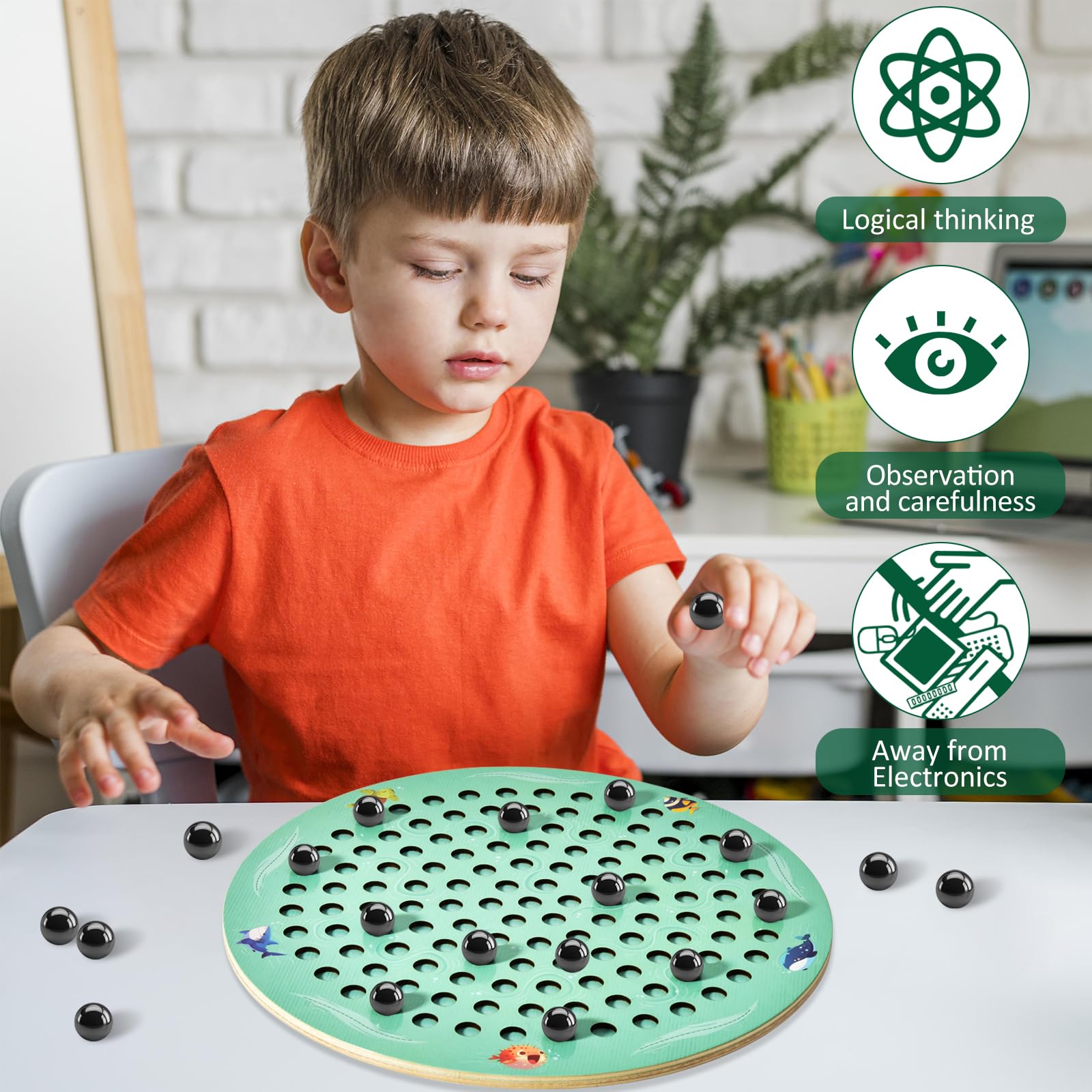 Foto 4 pulgar | Juego De Ajedrez Magnético, Tablero De Ajedrez De Madera Con 30 Bolas Magnéticas - Venta Internacional.