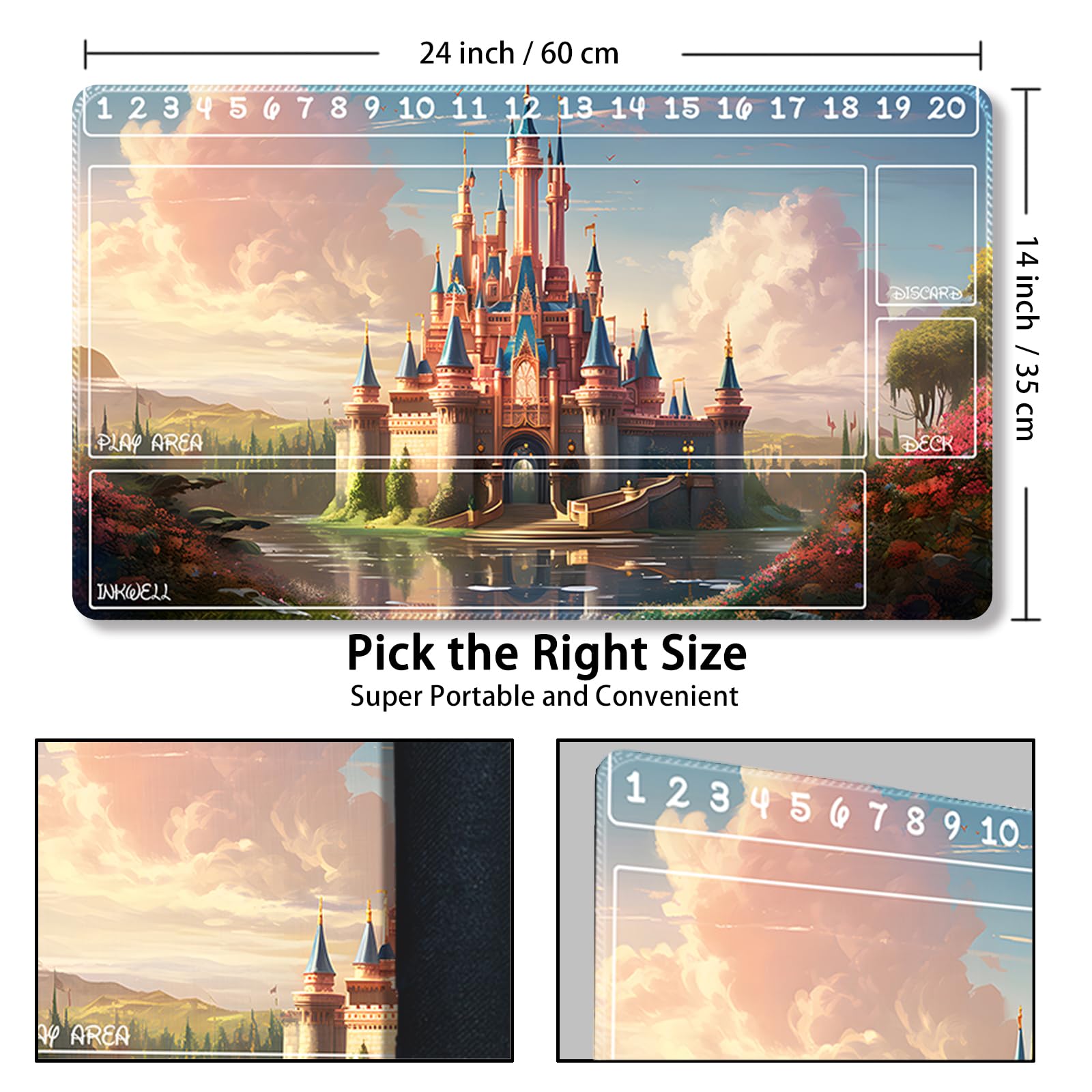 Foto 4 pulgar | Alfombrilla De Juego Playmat Compatible Con Tcg Con Bolsas De Almacenamiento De 60 X 35 Cm - Venta Internacional.