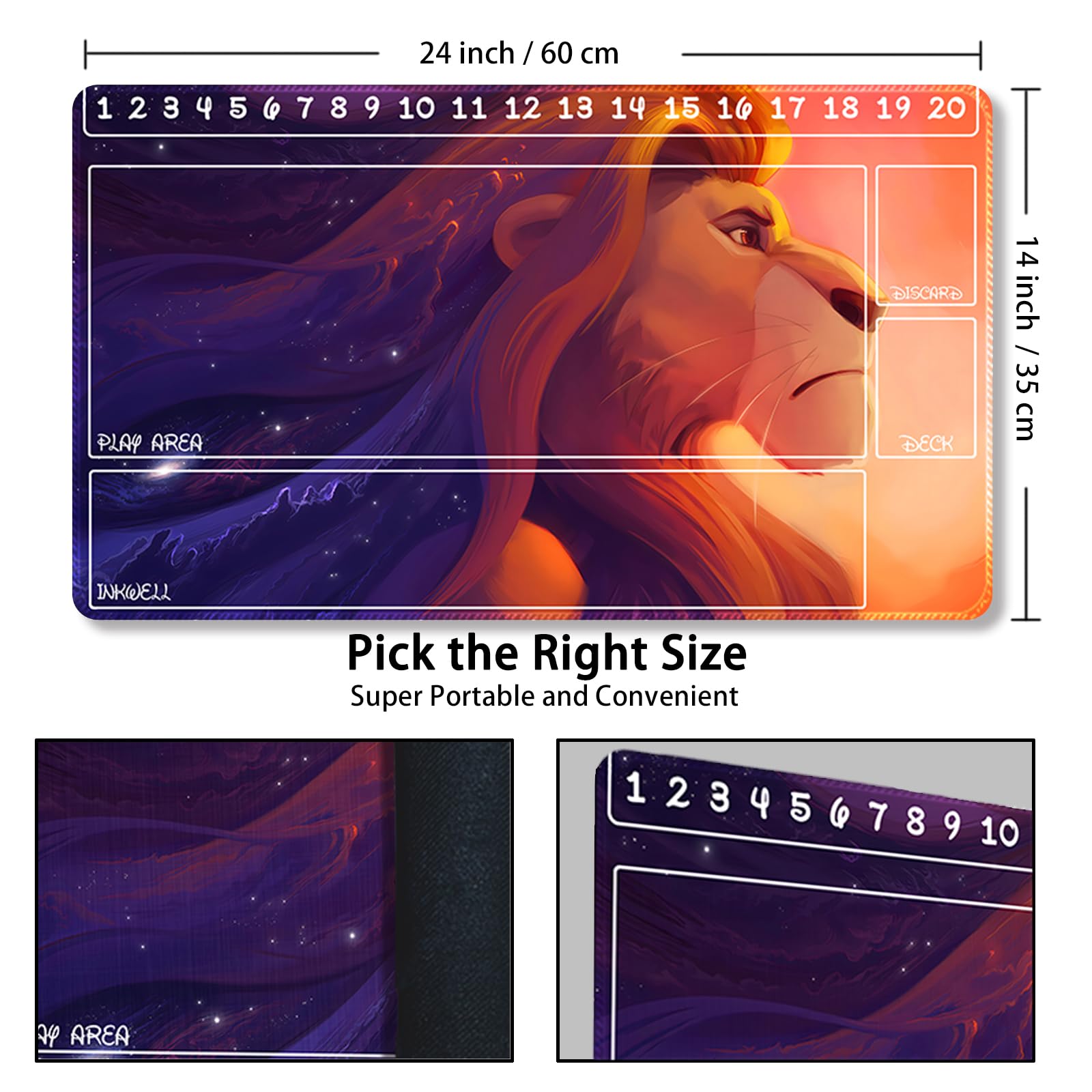 Foto 4 pulgar | Alfombrilla De Juego Playmat Tcg Con Bolsas De Almacenamiento, 60 X 35 Cm, Caucho Natural - Venta Internacional.