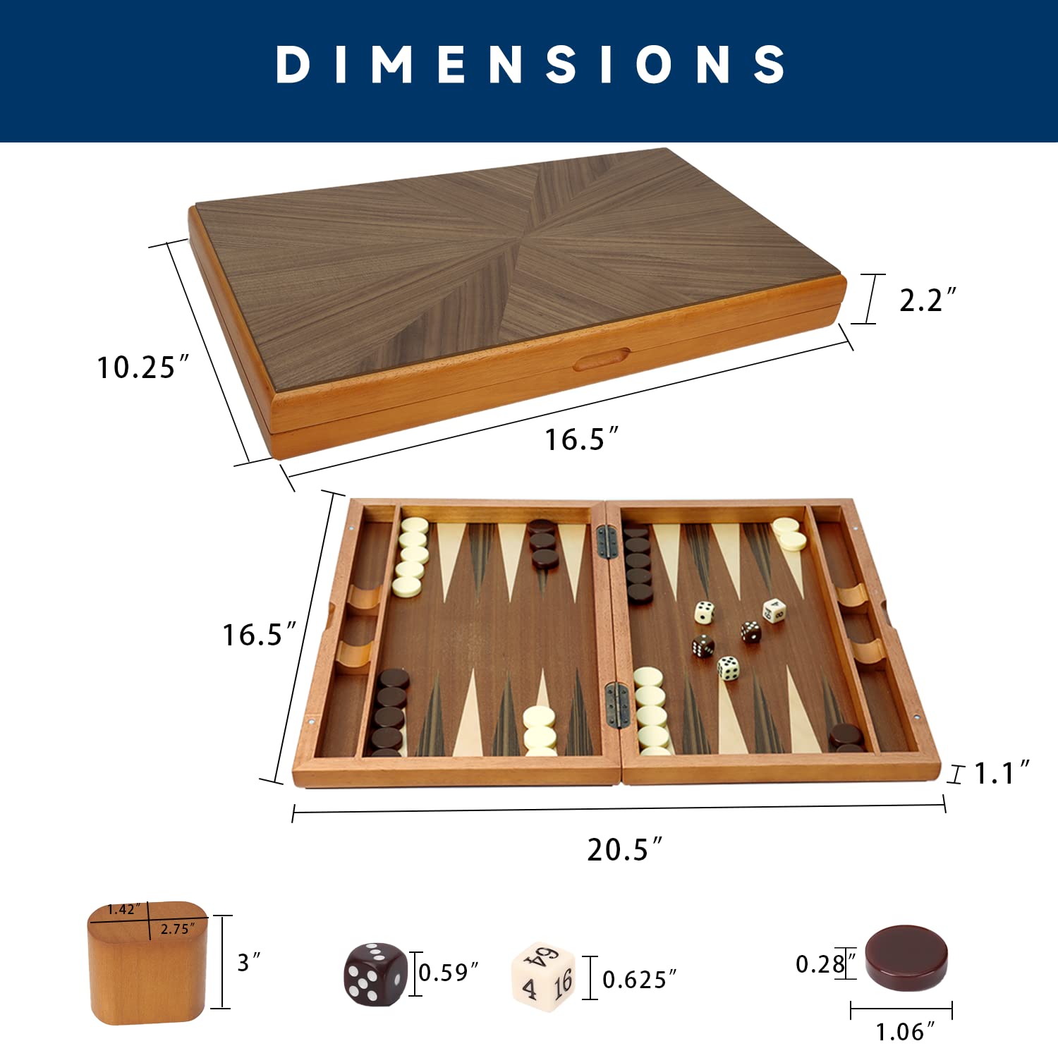 Foto 5 pulgar | Set De Juego De Mesa De Backgammon Gse Games & Sports Expert - Venta Internacional.