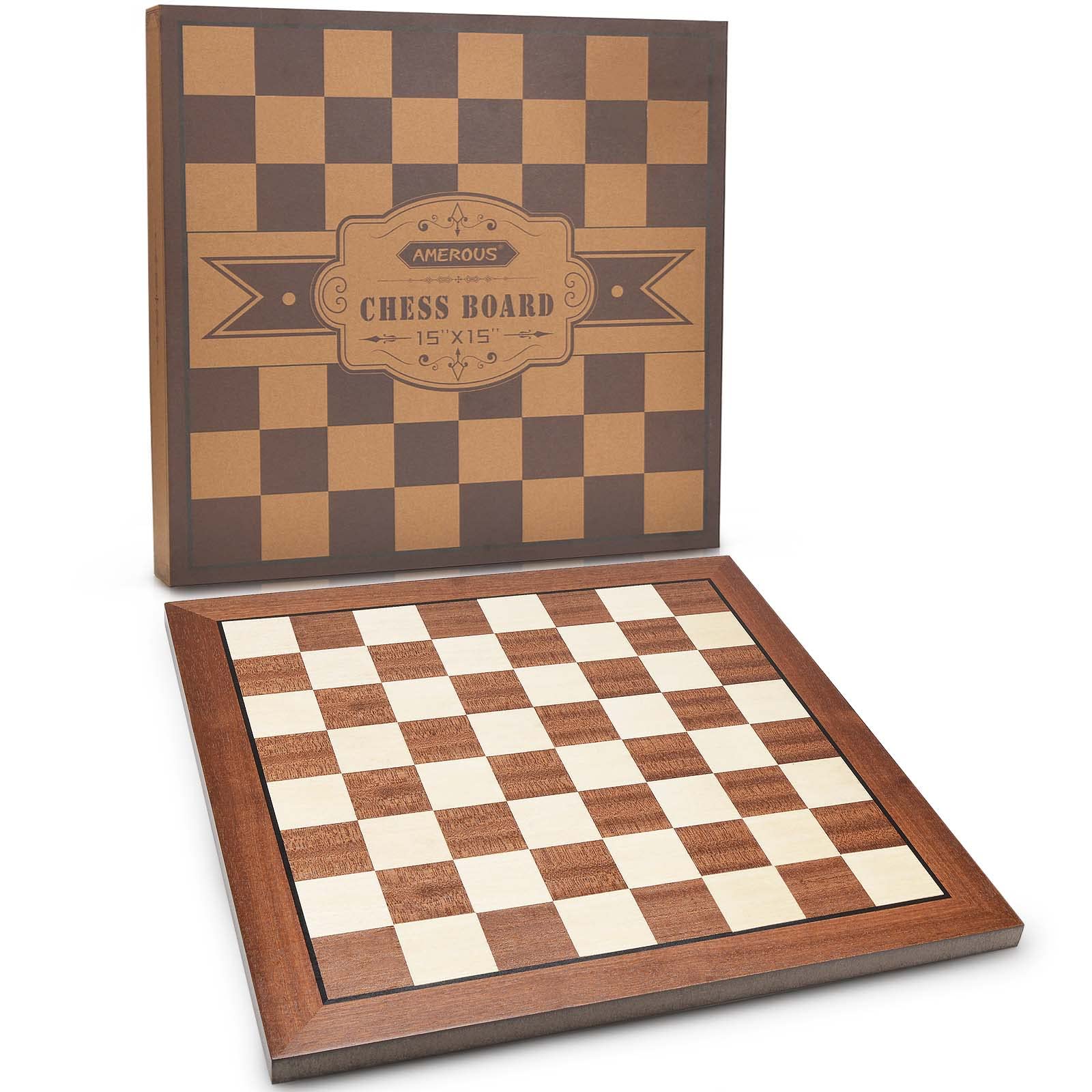 Foto 2 pulgar | Tablero De Ajedrez Amerous 38x38 Cm Torneo De Madera Sin Piezas - Venta Internacional.