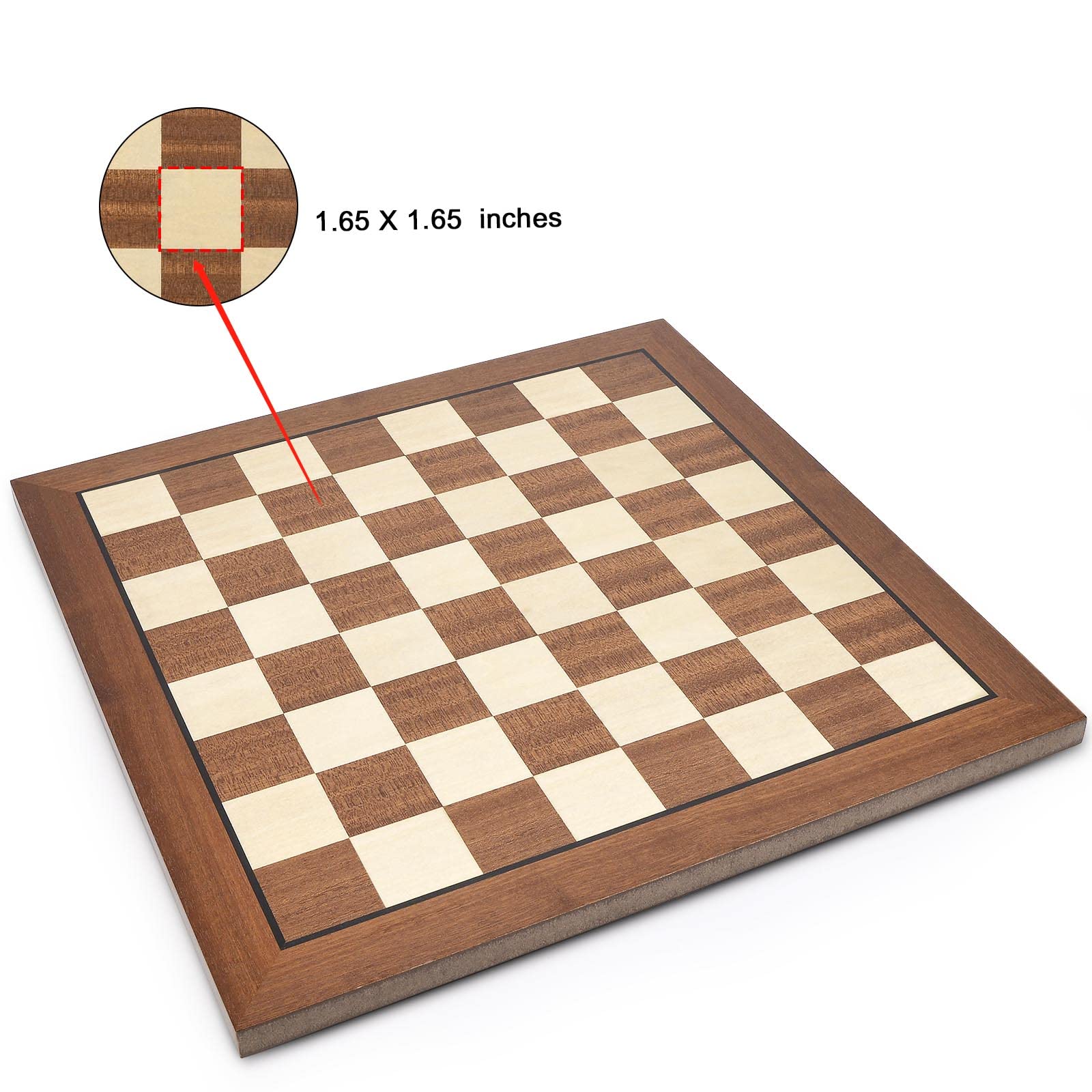 Foto 5 | Tablero De Ajedrez Amerous 38x38 Cm Torneo De Madera Sin Piezas - Venta Internacional.