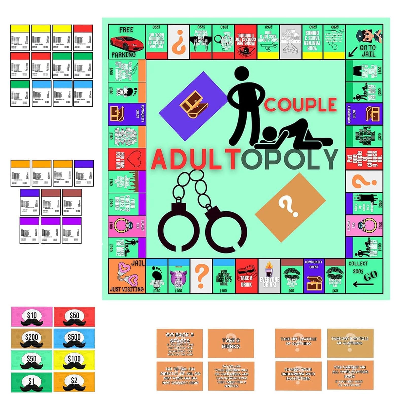 Foto 2 pulgar | Juego De Mesa Adultopoly Para Parejas Con Cartas - Venta Internacional.