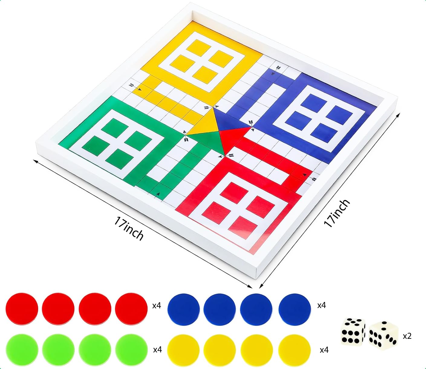 Foto 3 pulgar | Juego De Mesa De Ludo Con Tapa De Cristal, 16 Fichas Y 2 Dados - Venta Internacional.