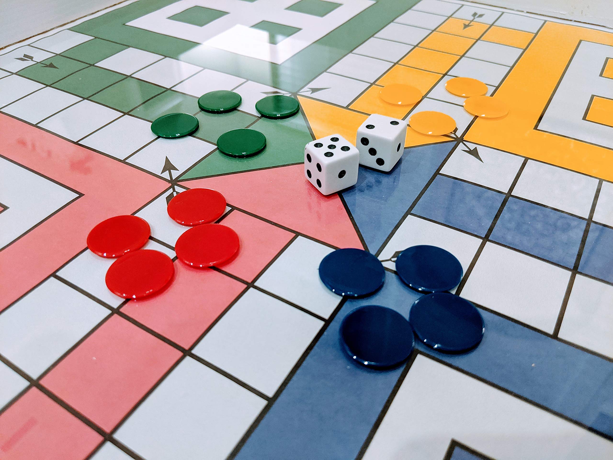 Foto 5 pulgar | Juego De Mesa De Ludo Con Tapa De Cristal, 16 Fichas Y 2 Dados - Venta Internacional.