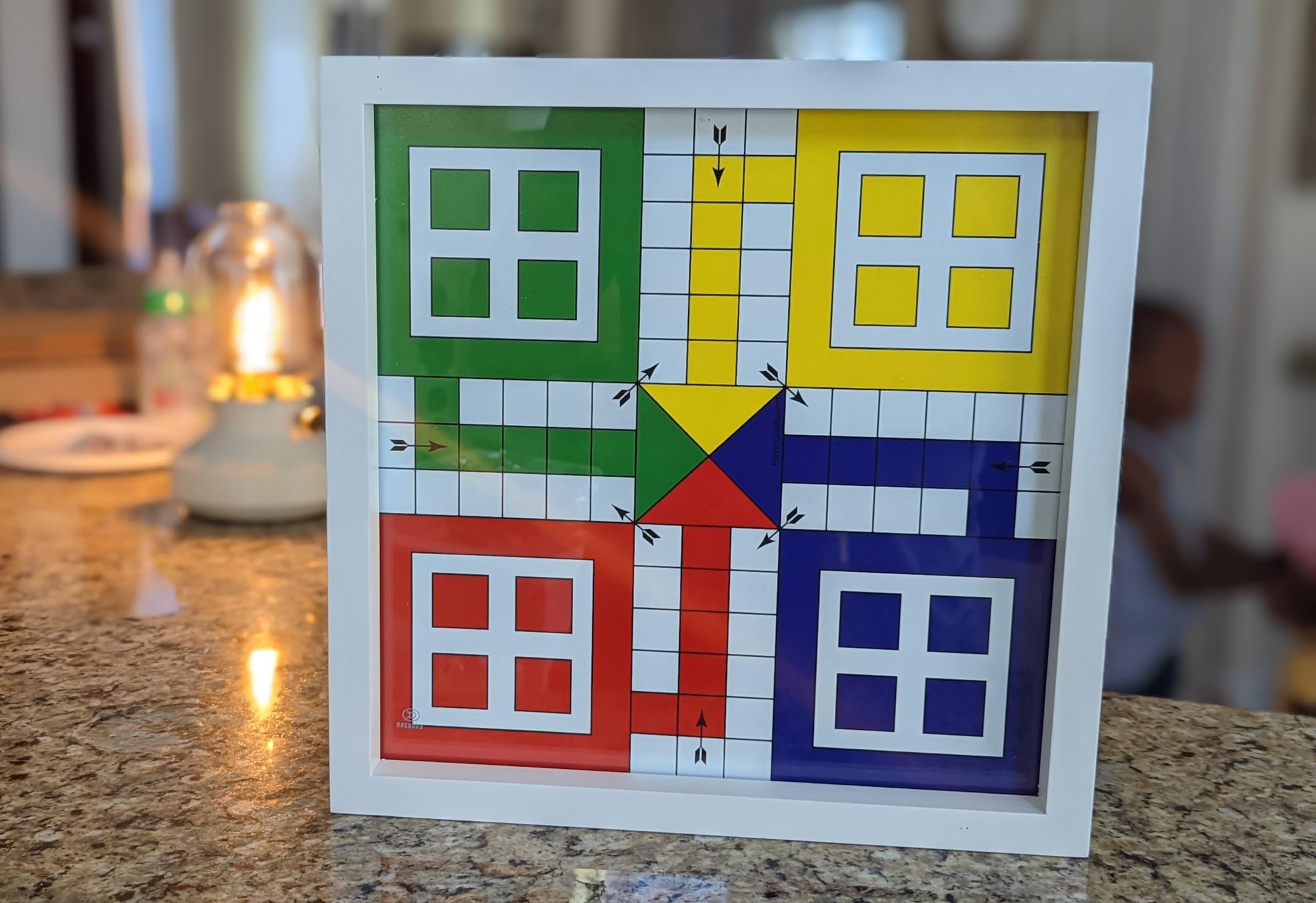 Foto 7 pulgar | Juego De Mesa De Ludo Con Tapa De Cristal, 16 Fichas Y 2 Dados - Venta Internacional.