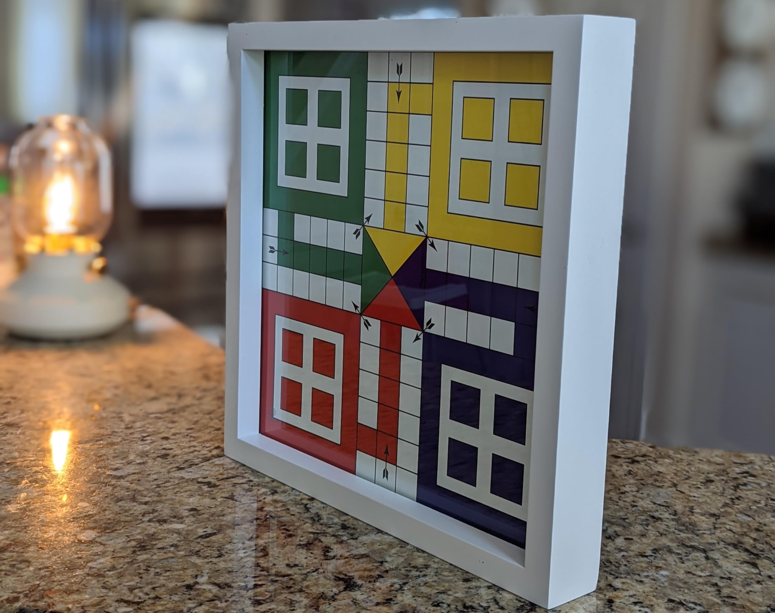 Foto 7 | Juego De Mesa De Ludo Con Tapa De Cristal, 16 Fichas Y 2 Dados - Venta Internacional.