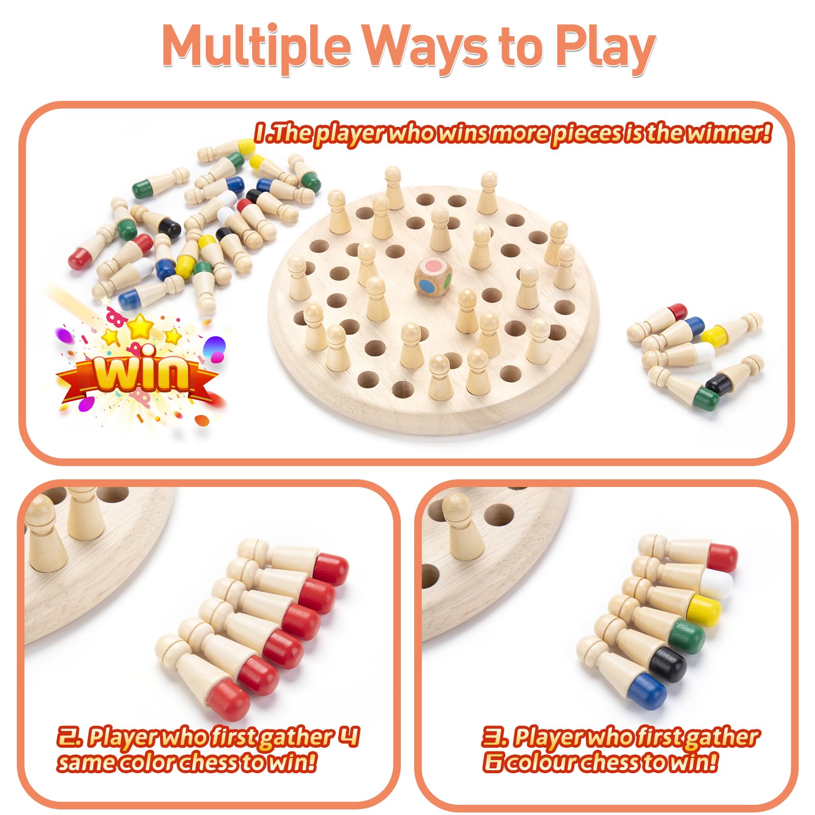 Foto 4 pulgar | Juego De Ajedrez Con Memoria Hirger Wooden Para Niños Y Adultos - Venta Internacional.