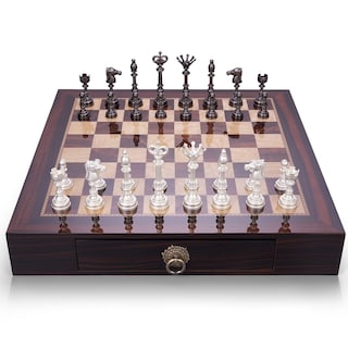Foto 1 | Juego De Ajedrez Amerous De Madera De 20 Pulgadas Con Piezas De Ajedrez De Metal - Venta Internacional.
