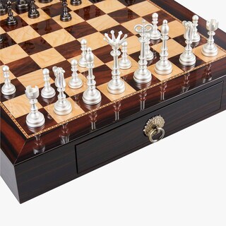 Foto 5 | Juego De Ajedrez Amerous De Madera De 20 Pulgadas Con Piezas De Ajedrez De Metal - Venta Internacional.