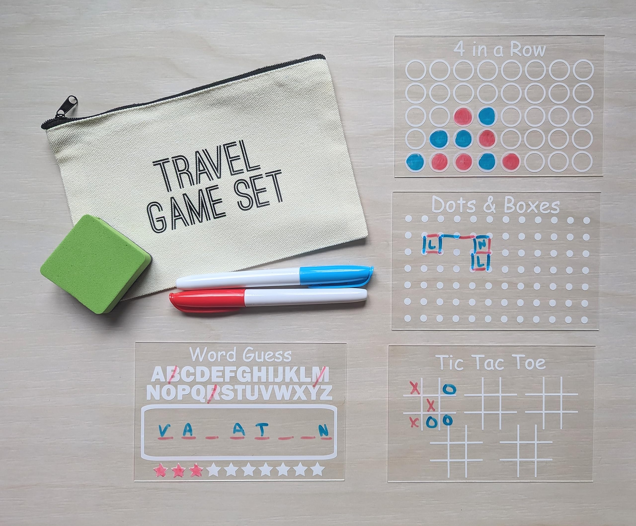 Foto 4 pulgar | Set De Juegos De Viaje Para Niños, Juegos Reutilizables De Borrado En Seco, Paquete De 4 - Venta Internacional.