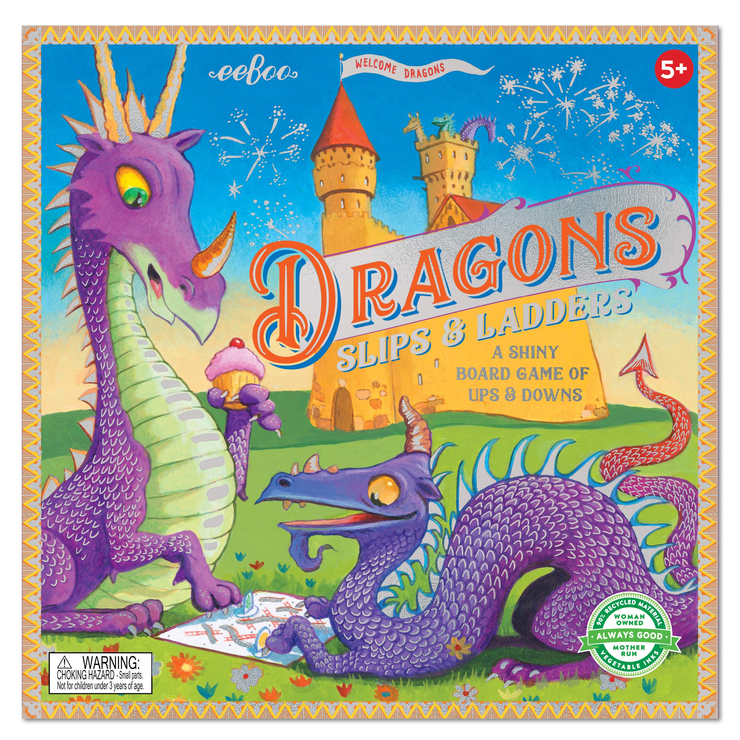 Foto 2 pulgar | Juego De Mesa Eeboo Dragons Slips & Ladders Kids 5+ Years - Venta Internacional.