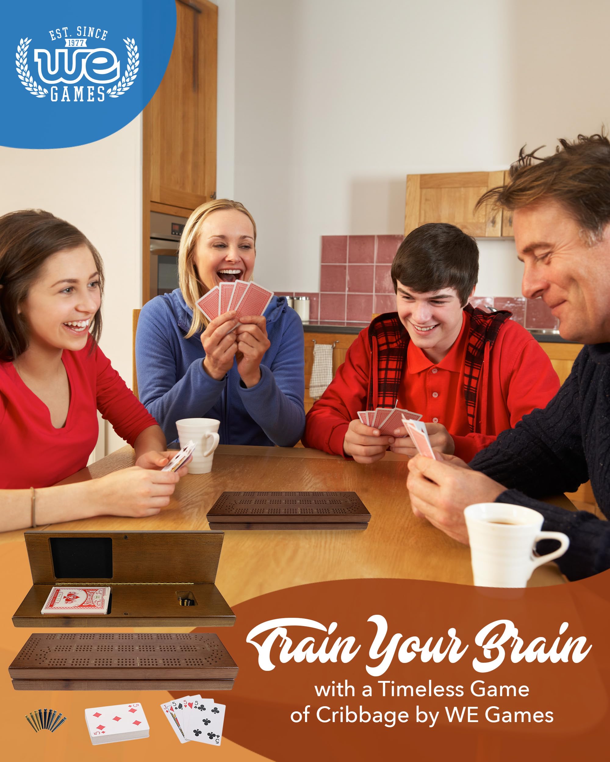 Foto 3 pulgar | Juego De Cribbage Board We Games Con Cartas Y Pinzas - Venta Internacional.