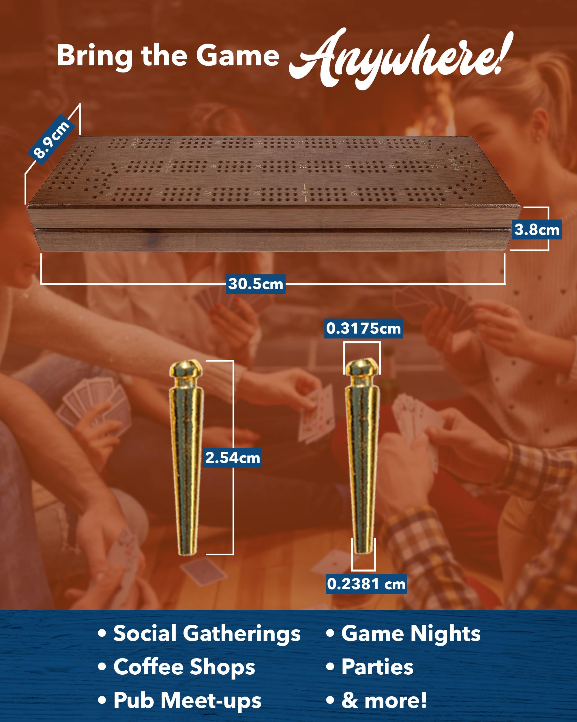 Foto 7 pulgar | Juego De Cribbage Board We Games Con Cartas Y Pinzas - Venta Internacional.