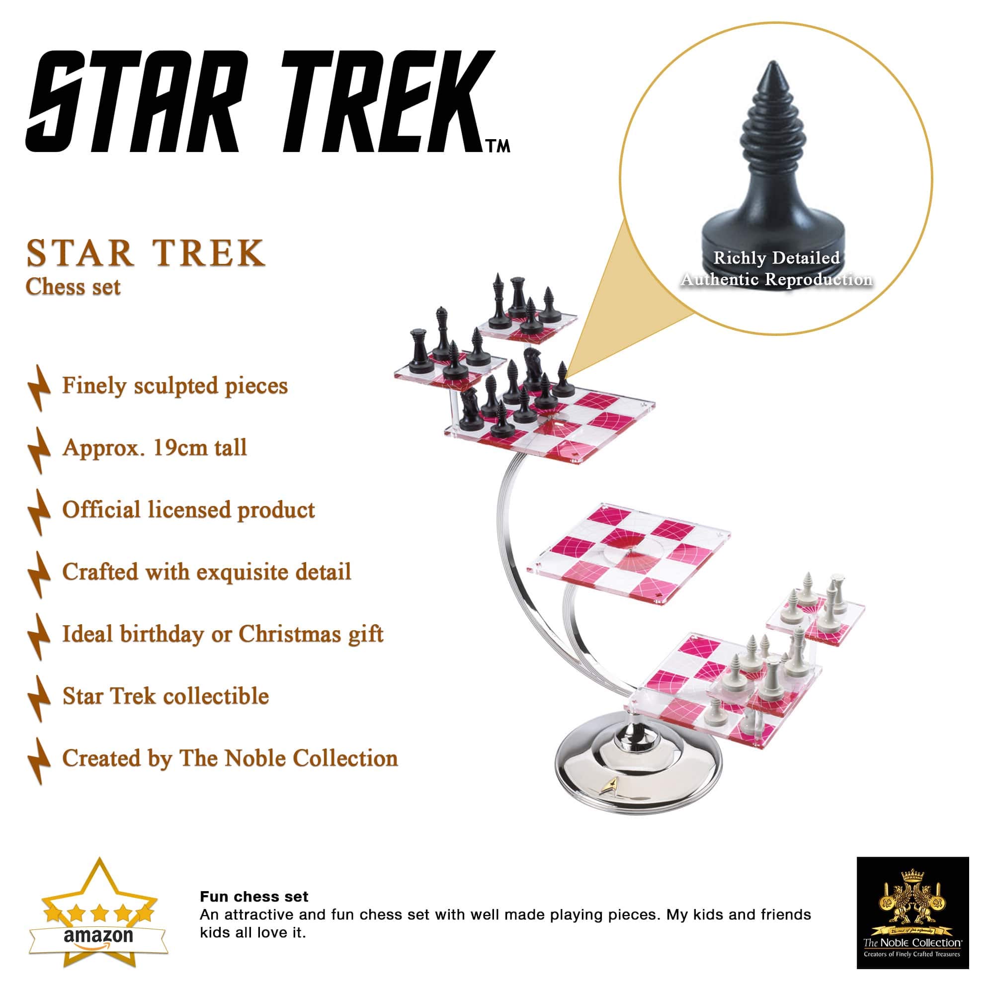 Foto 4 pulgar | Set De Ajedrez The Noble Collection Star Trek Tridimensional - Venta Internacional.