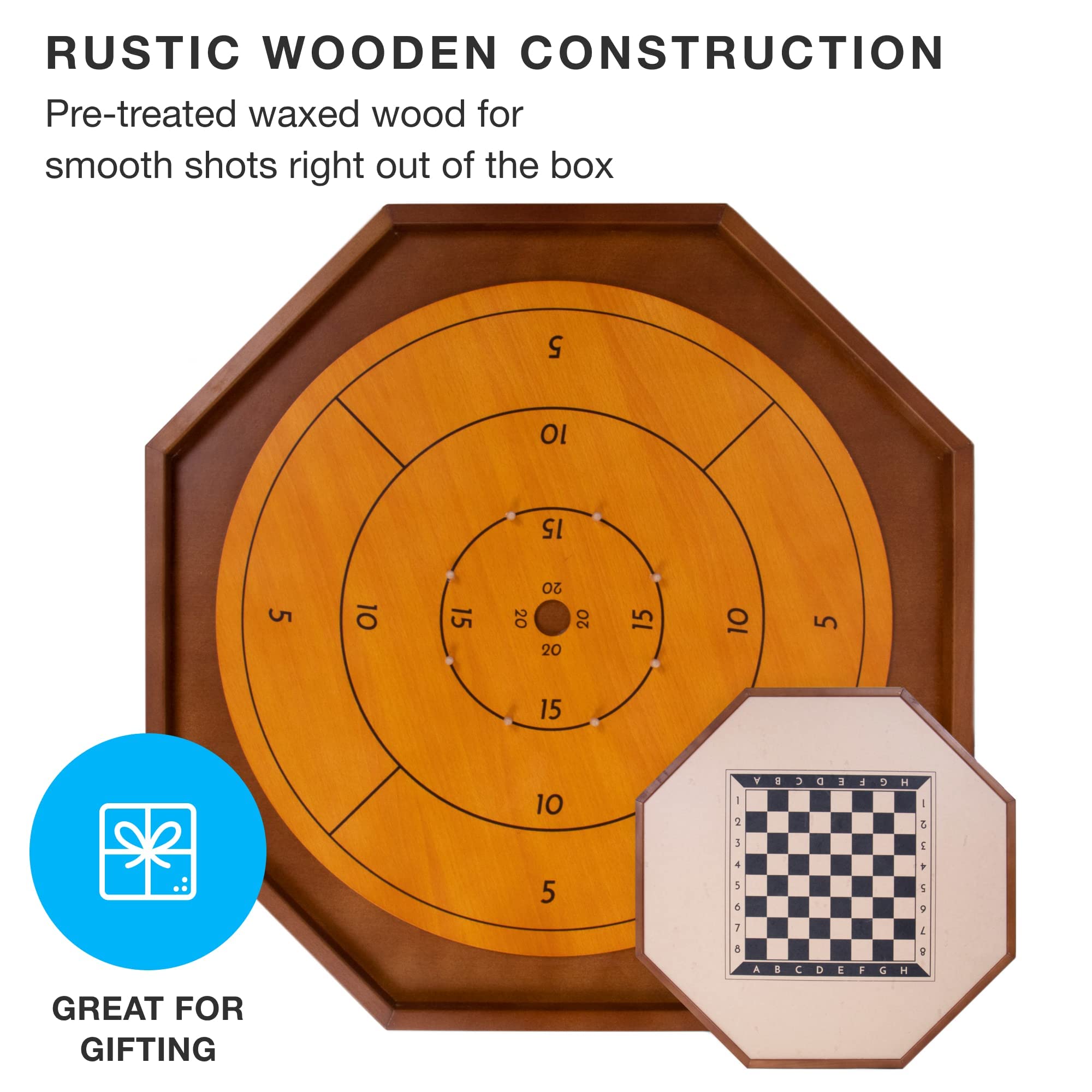 Foto 4 pulgar | Juego De Mesa Tournament Crokinole & Checkers Brybelly 30 Cm - Venta Internacional.