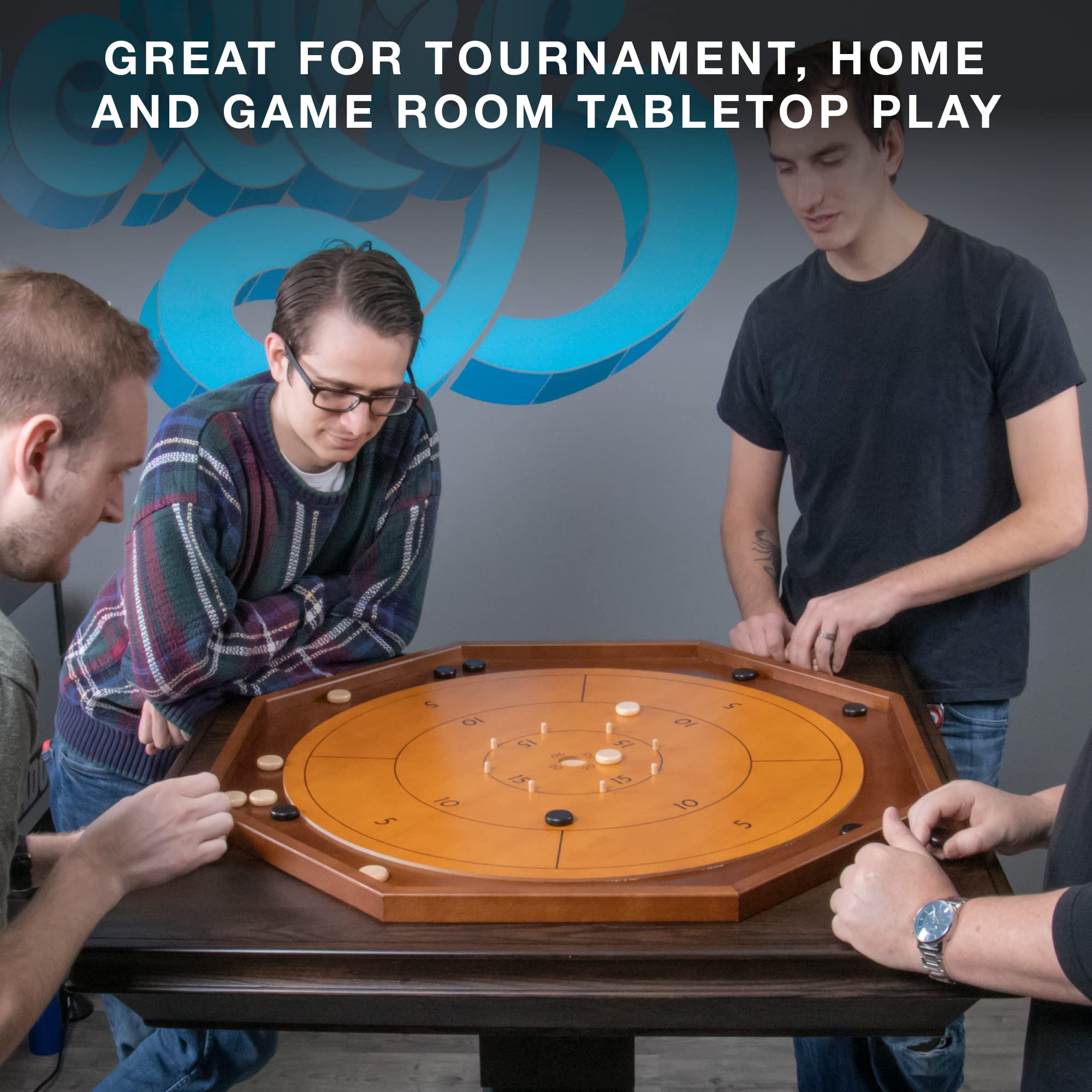 Foto 6 pulgar | Juego De Mesa Tournament Crokinole & Checkers Brybelly 30 Cm - Venta Internacional.