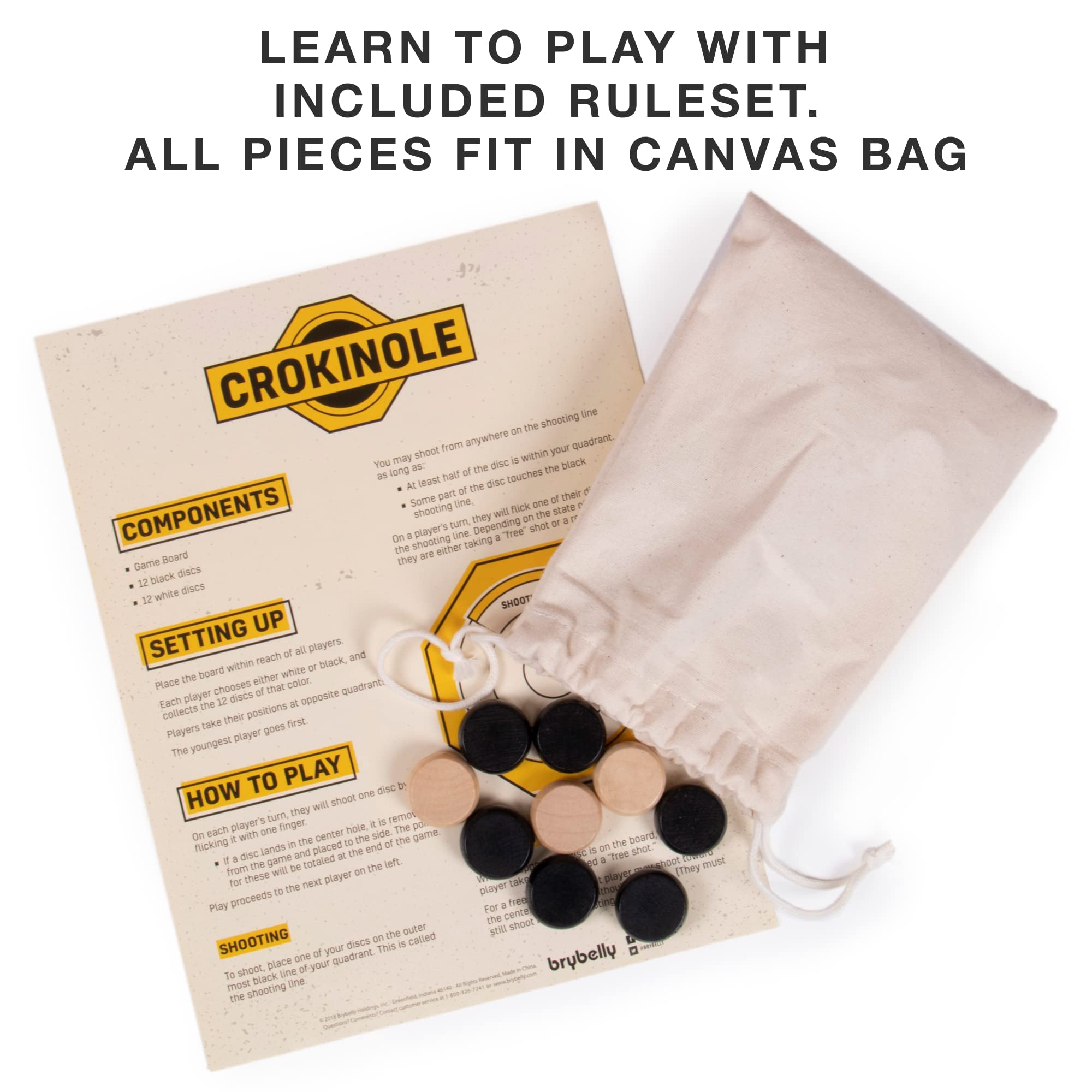 Foto 7 pulgar | Juego De Mesa Tournament Crokinole & Checkers Brybelly 30 Cm - Venta Internacional.