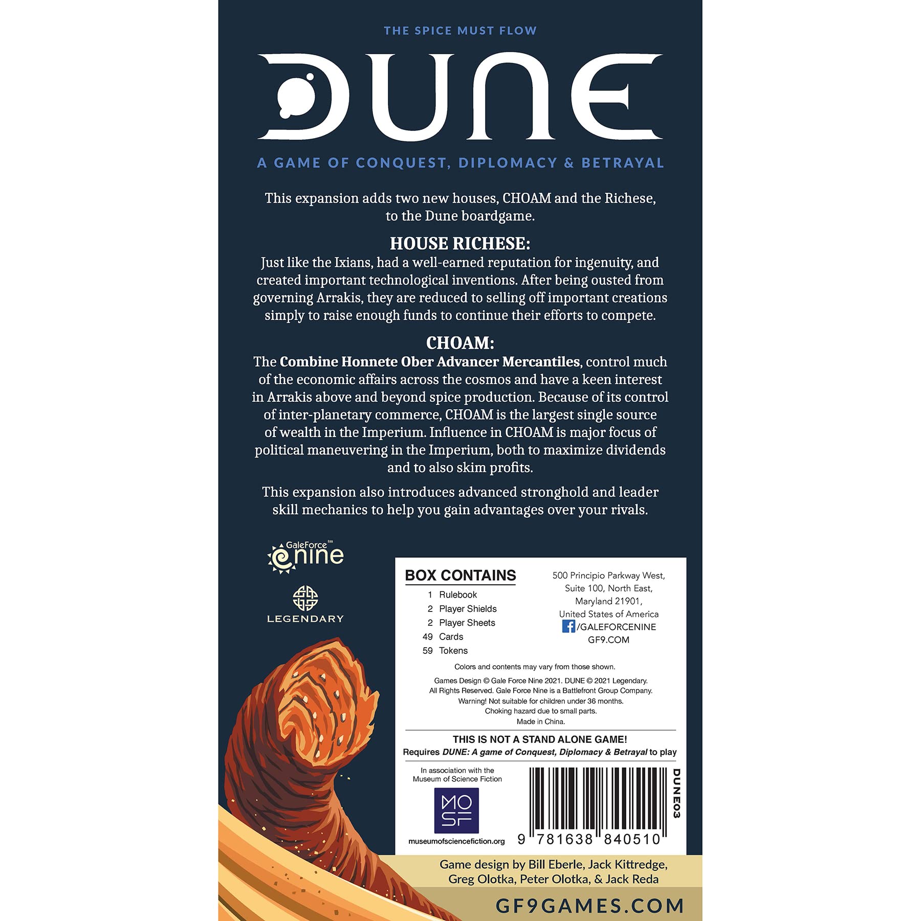 Foto 6 | Set De Expansión Gale Force Nine Dune Choam & Richese House - Venta Internacional.