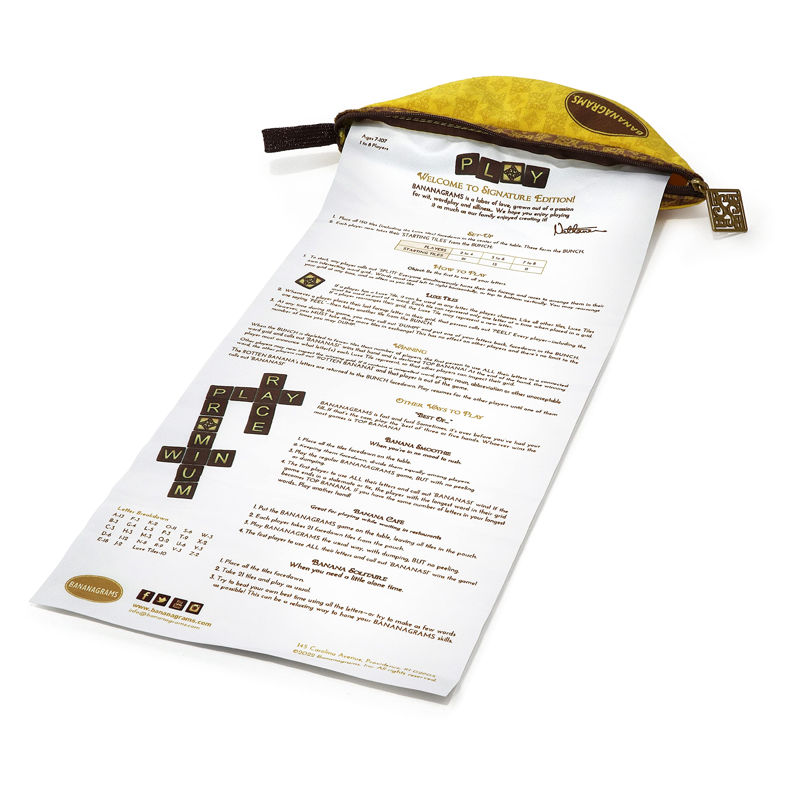 Foto 7 pulgar | Juego De Palabras Bananagrams Signature Edition Para 7 O Más Jugadores De 1 A 8 Años - Venta Internacional.