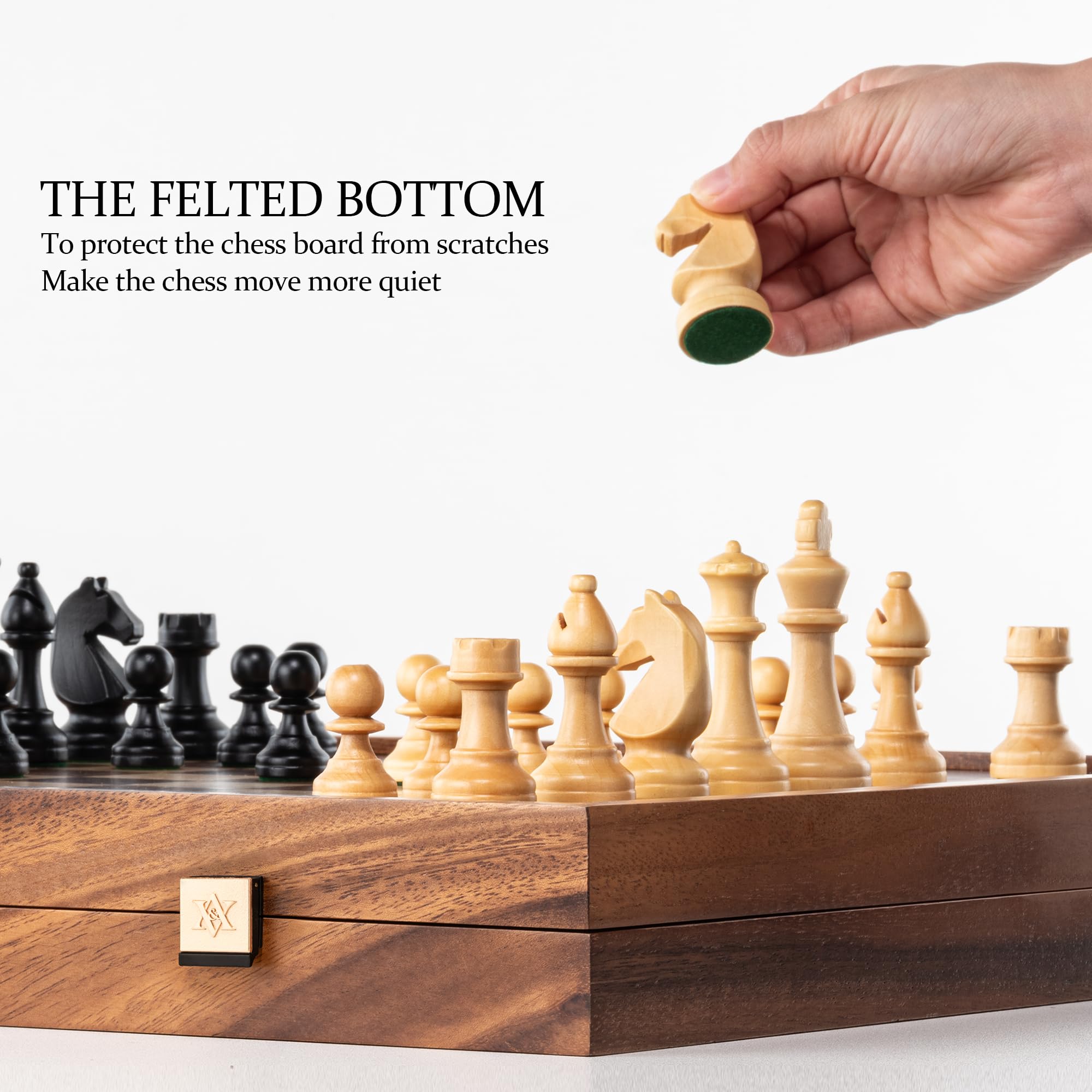 Foto 4 pulgar | Juego De Ajedrez De Backgammon A&a Deluxe 3 En 1 De 42 Cm Con Piezas De Ajedrez - Venta Internacional.