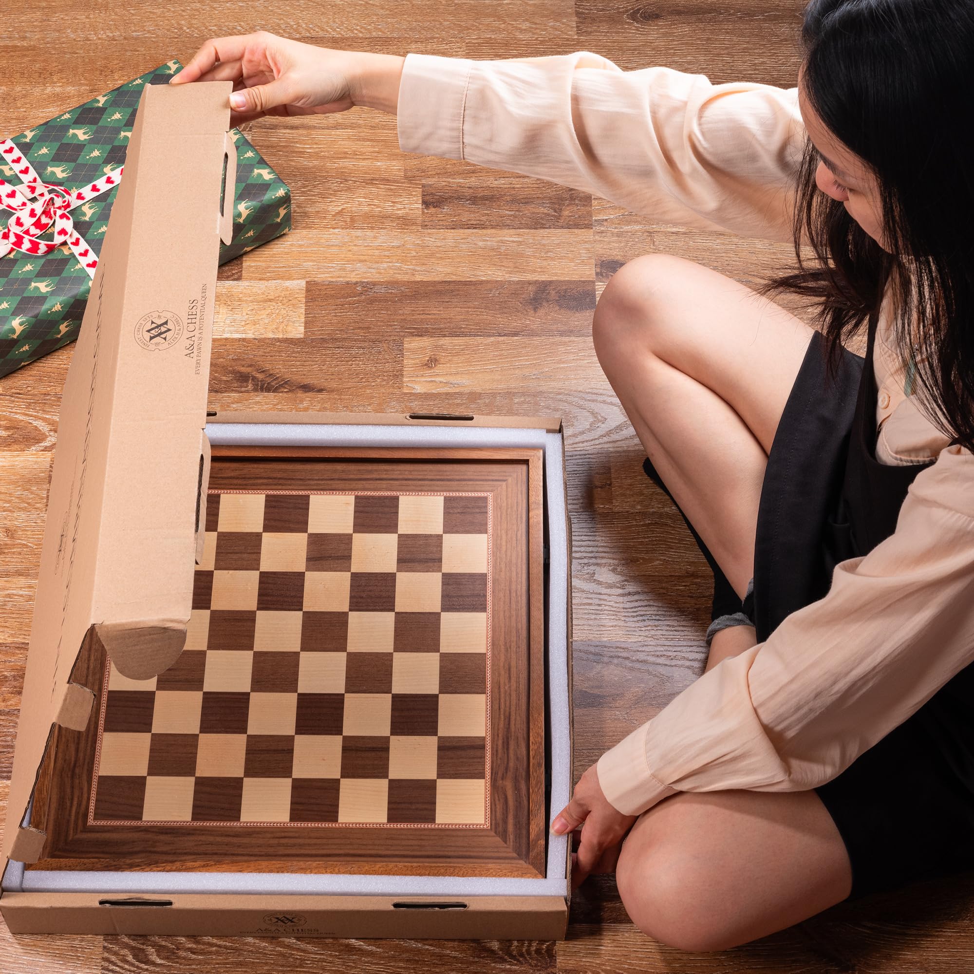 Foto 7 | Juego De Ajedrez De Backgammon A&a Deluxe 3 En 1 De 42 Cm Con Piezas De Ajedrez - Venta Internacional.