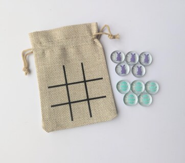 Foto 2 | Set Tic Tac Toe, Regalo Con Temática De Pascua Para Niños, Con Bolsa Y Guijarros - Venta Internacional.
