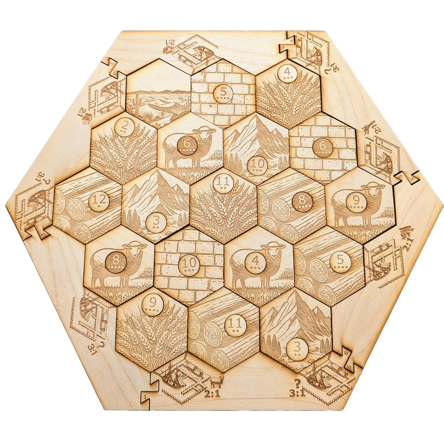 Foto 1 | Tabla De Madera Compatible Con Settlers Of Catan De 4 A 6 Jugadores - Venta Internacional.