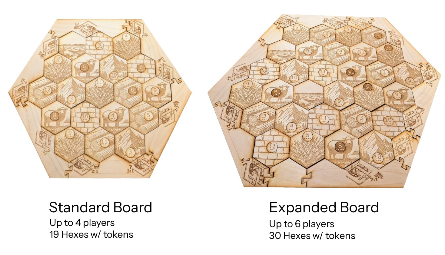 Foto 6 | Tabla De Madera Compatible Con Settlers Of Catan De 4 A 6 Jugadores - Venta Internacional.