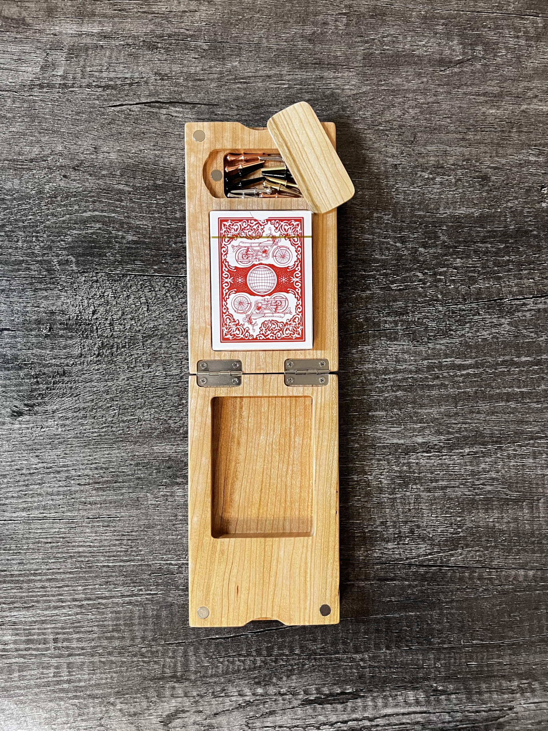 Foto 8 pulgar | Tabla De Cribbage De Madera De Arce, 4 Rieles, Plegable Con Bolsa De Viaje - Venta Internacional.