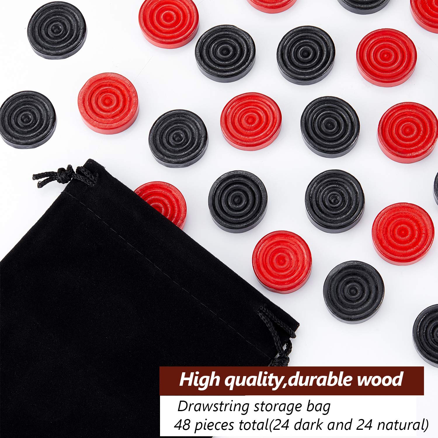 Foto 4 pulgar | Checkers Pieces Sumind Wooden 48 Piezas Con Bolsa De Almacenamiento - Venta Internacional.