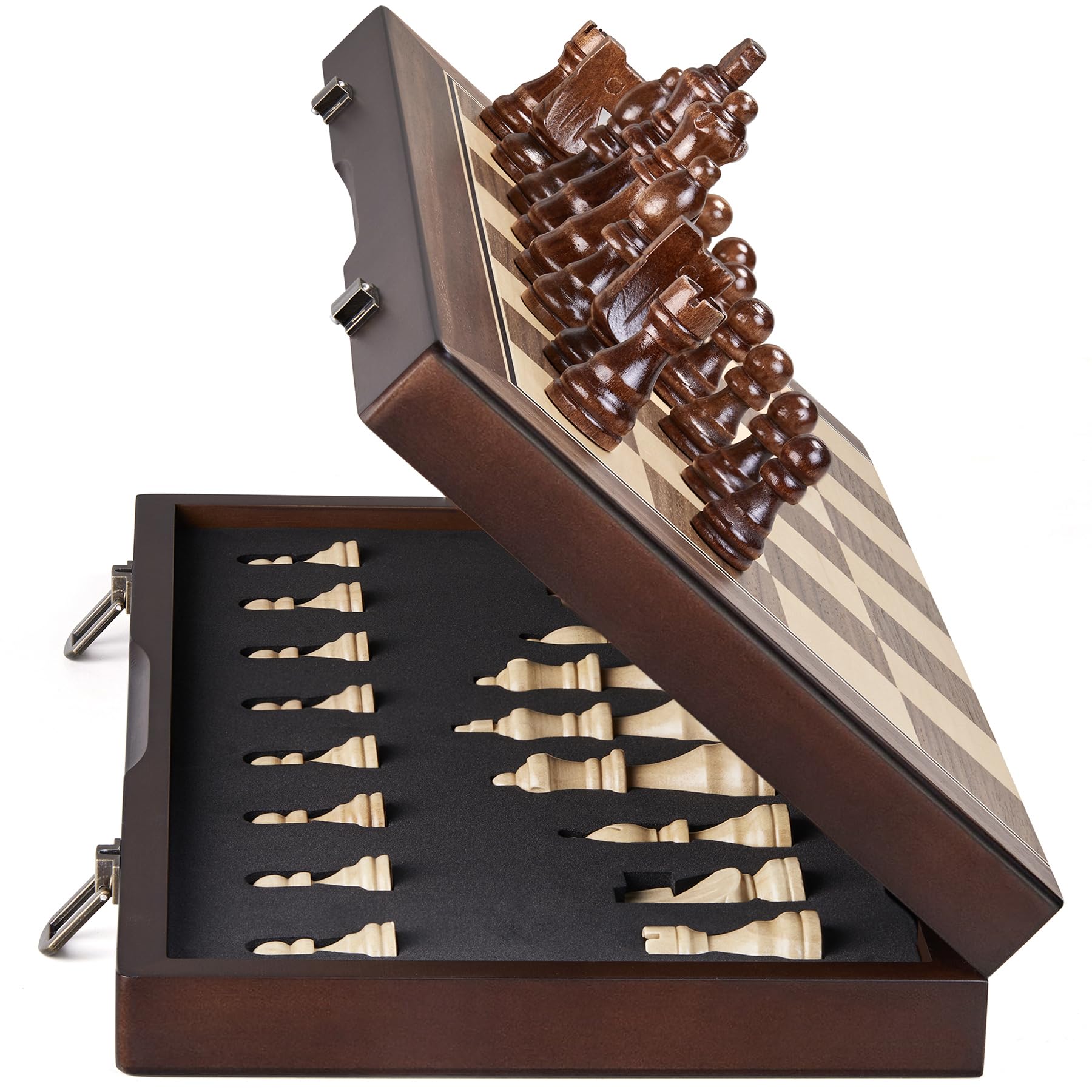 Foto 2 pulgar | Juego De Ajedrez Amerous Magnético De Madera De 15 Pulgadas Para Adultos Y Niños - Venta Internacional.
