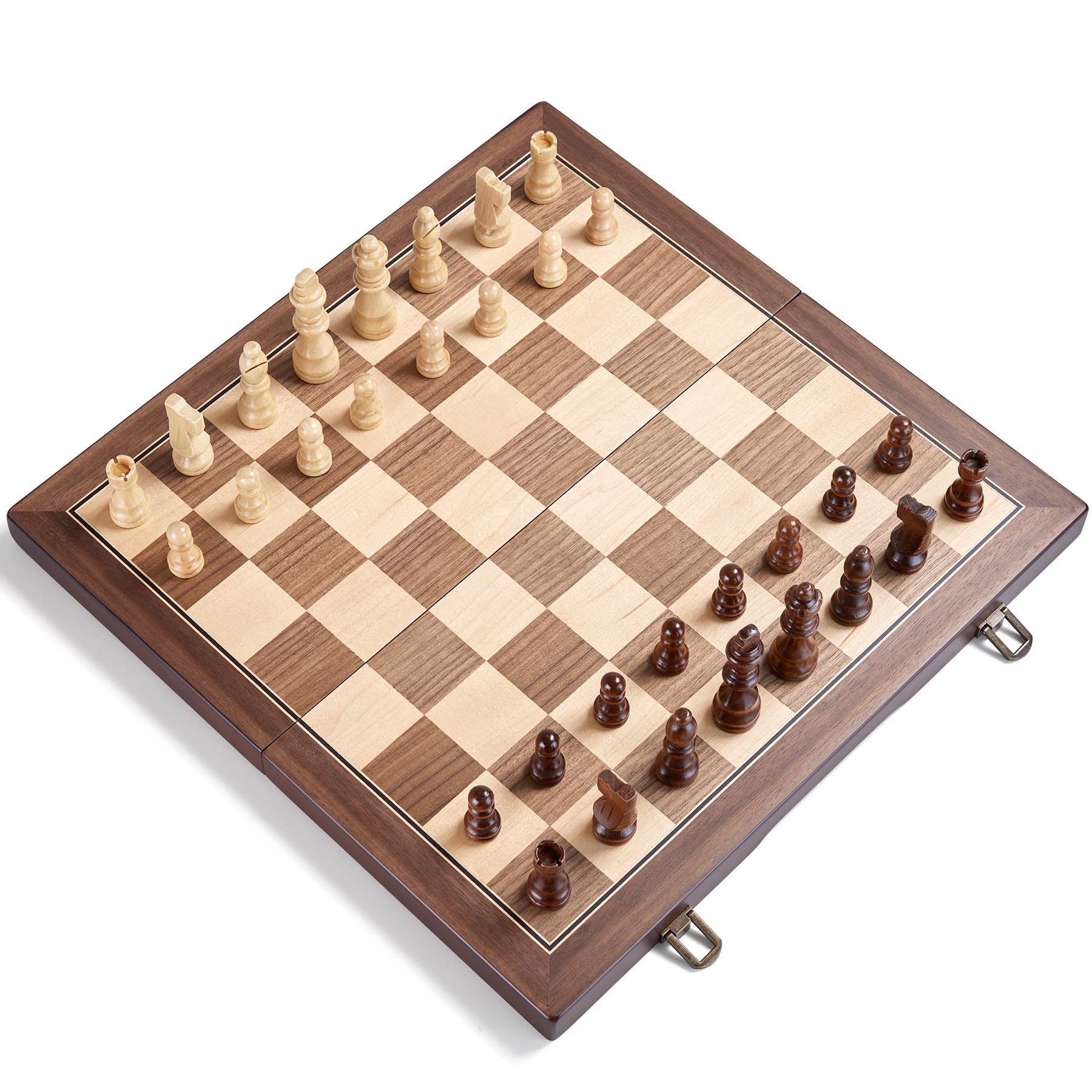 Foto 3 pulgar | Juego De Ajedrez Amerous Magnético De Madera De 15 Pulgadas Para Adultos Y Niños - Venta Internacional.