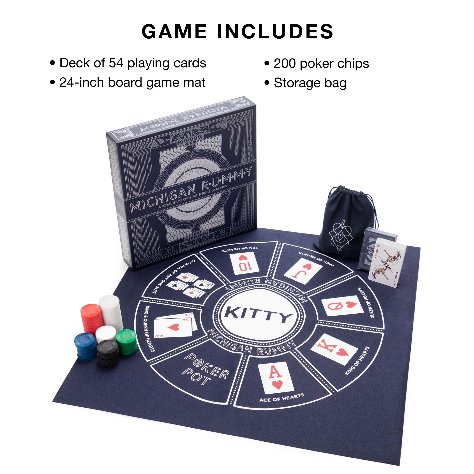 Foto 2 | Juego De Mesa Brybelly Michigan Rummy Deluxe Con Set De Póquer - Venta Internacional.