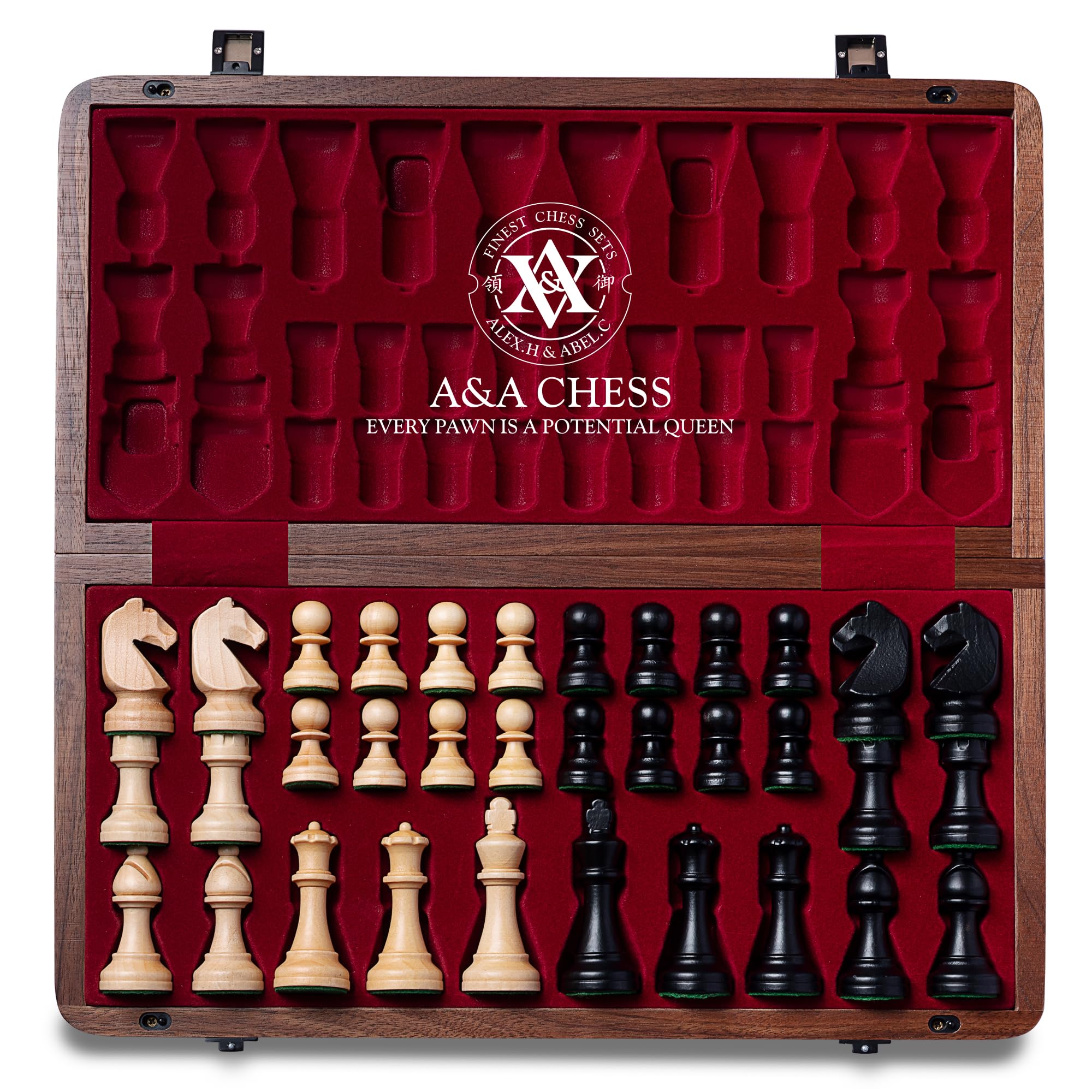 Foto 1 | Juego De Ajedrez A&a De Madera Plegable De 38 Cm Con 7,6 Cm De Altura King - Venta Internacional.